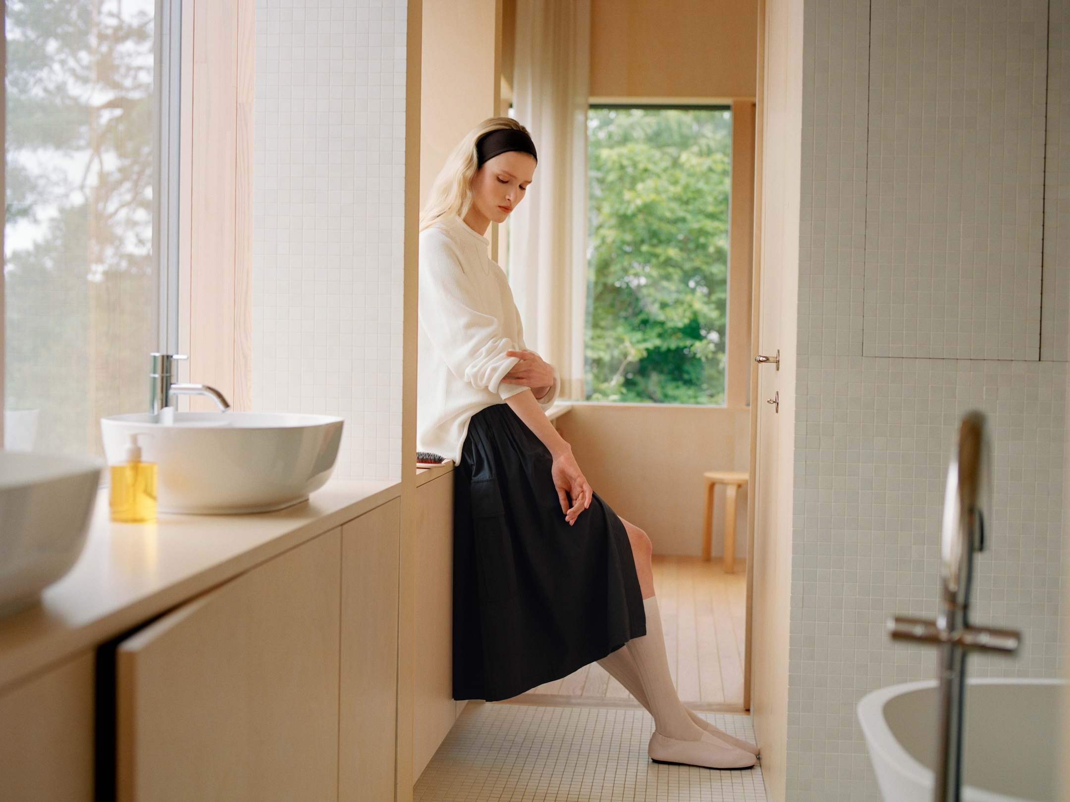Bomullströja med rullade kanter - Vit - Loose fit - Women - StillMedia/Environmental - 1