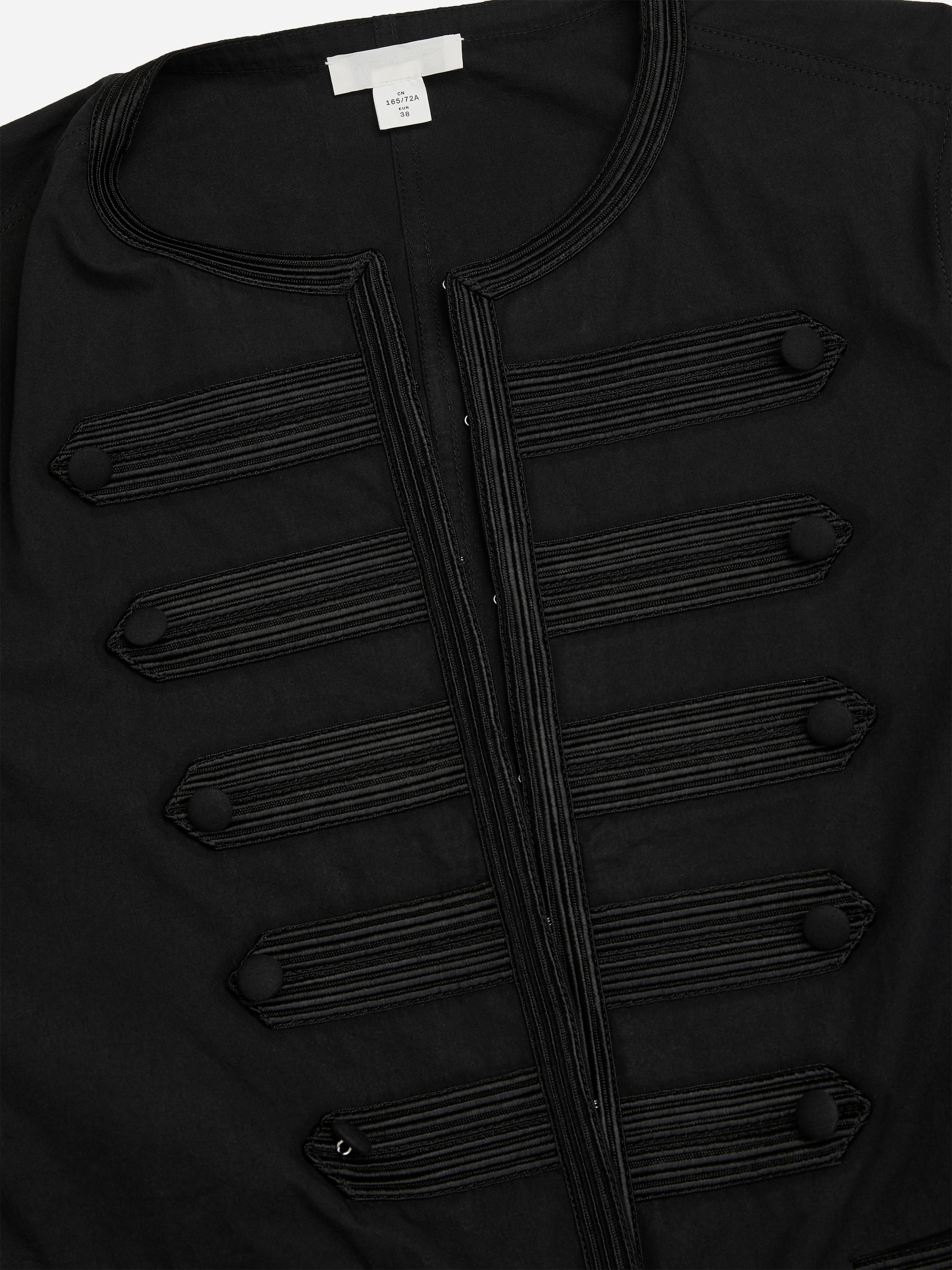 Koszula wierzchnia z bawełny z plecionymi detalami - Czarny - Fason normalny - women - StillMedia/DescriptiveDetail - 1