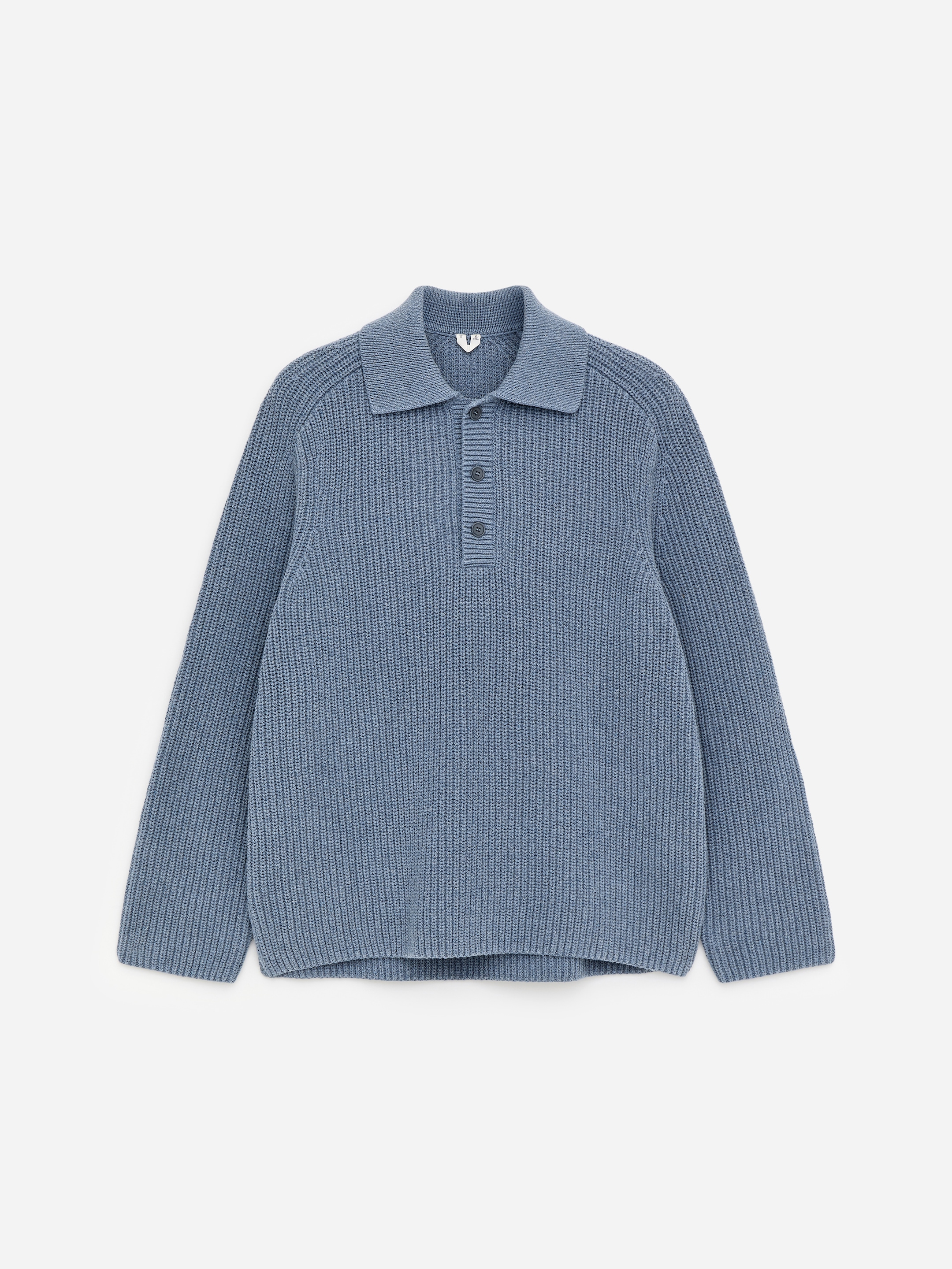 Chunky Cotton-Blend Polo-Blue-17958