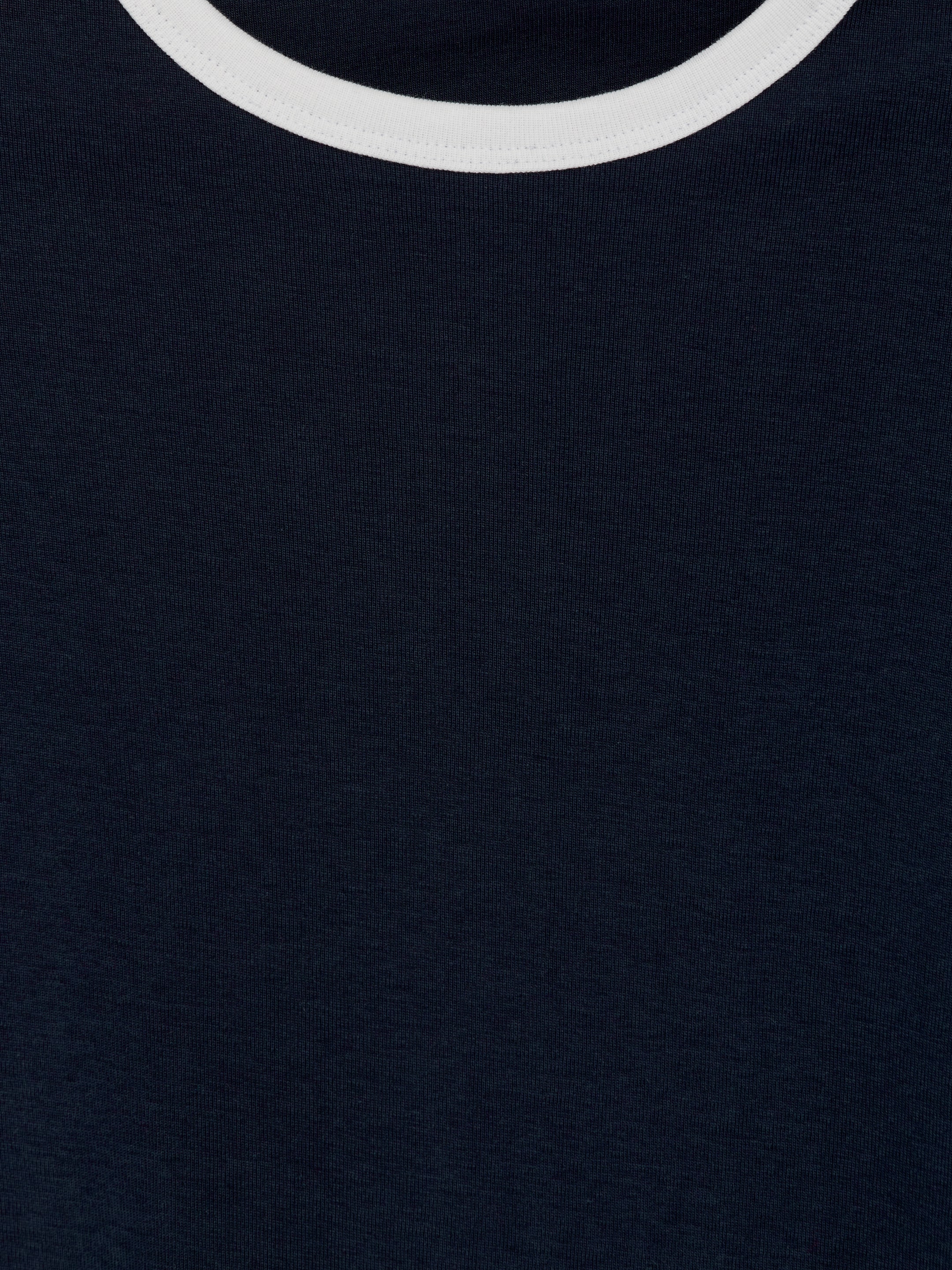 Ribbed T-Shirt - Dark Blue/White - Slim fit - Women - StillMedia/DescriptiveDetail - 2