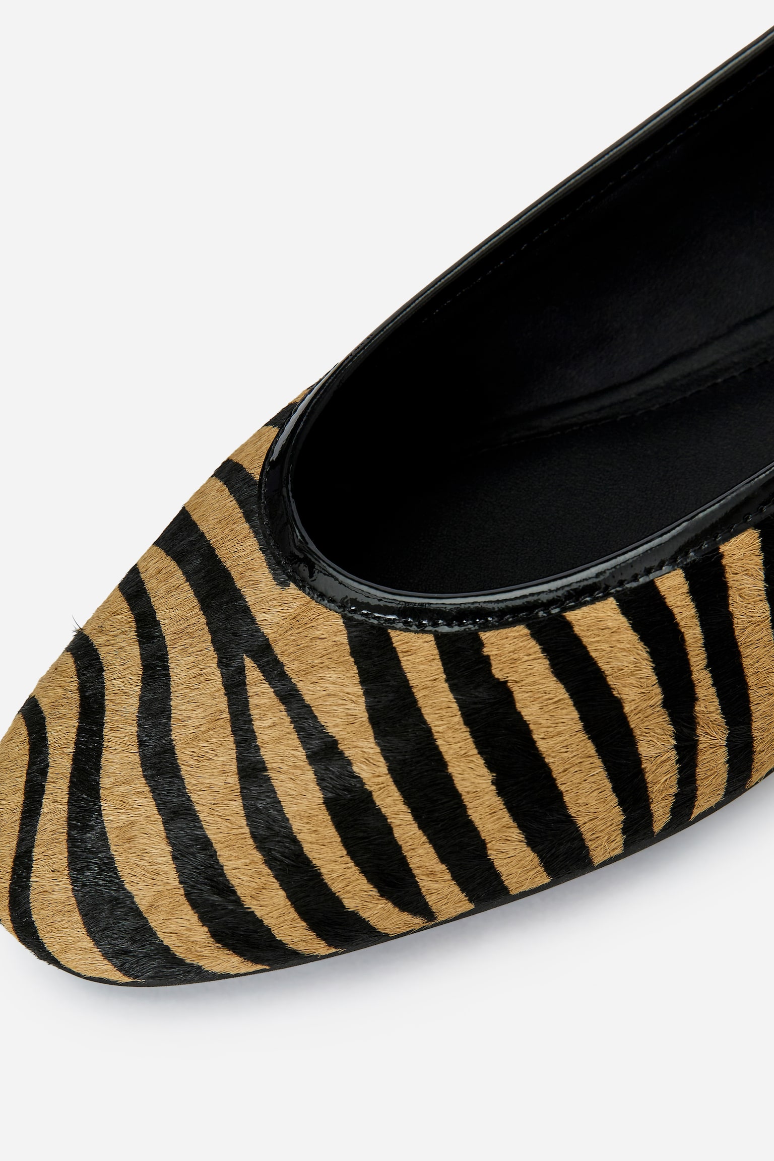 Balerini cu efect de păr de ponei - Bej/Negru/Faux Zebra - 4