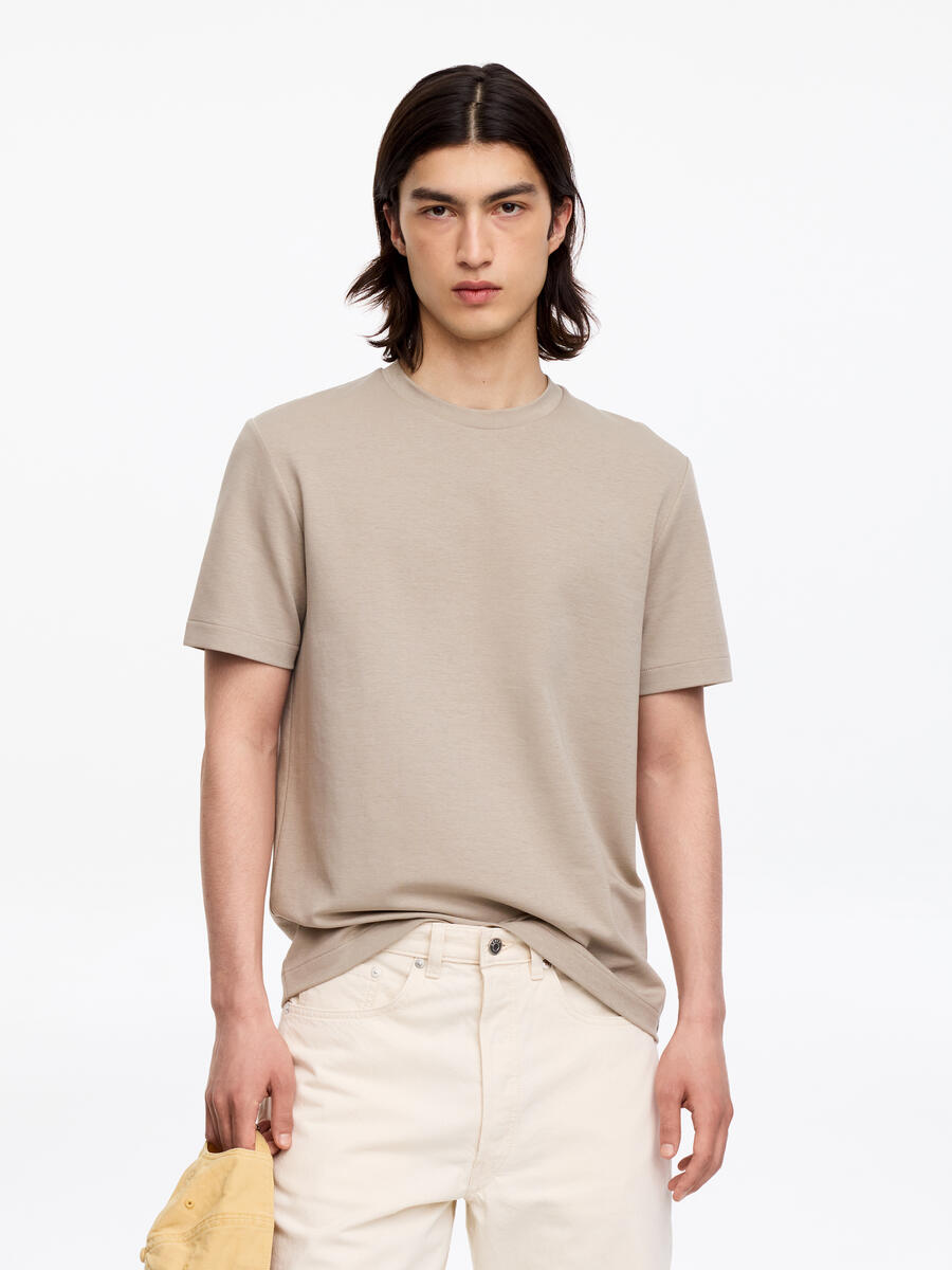 ARKET Men's  Interlock Regular T-Shirt Beige,  size M
