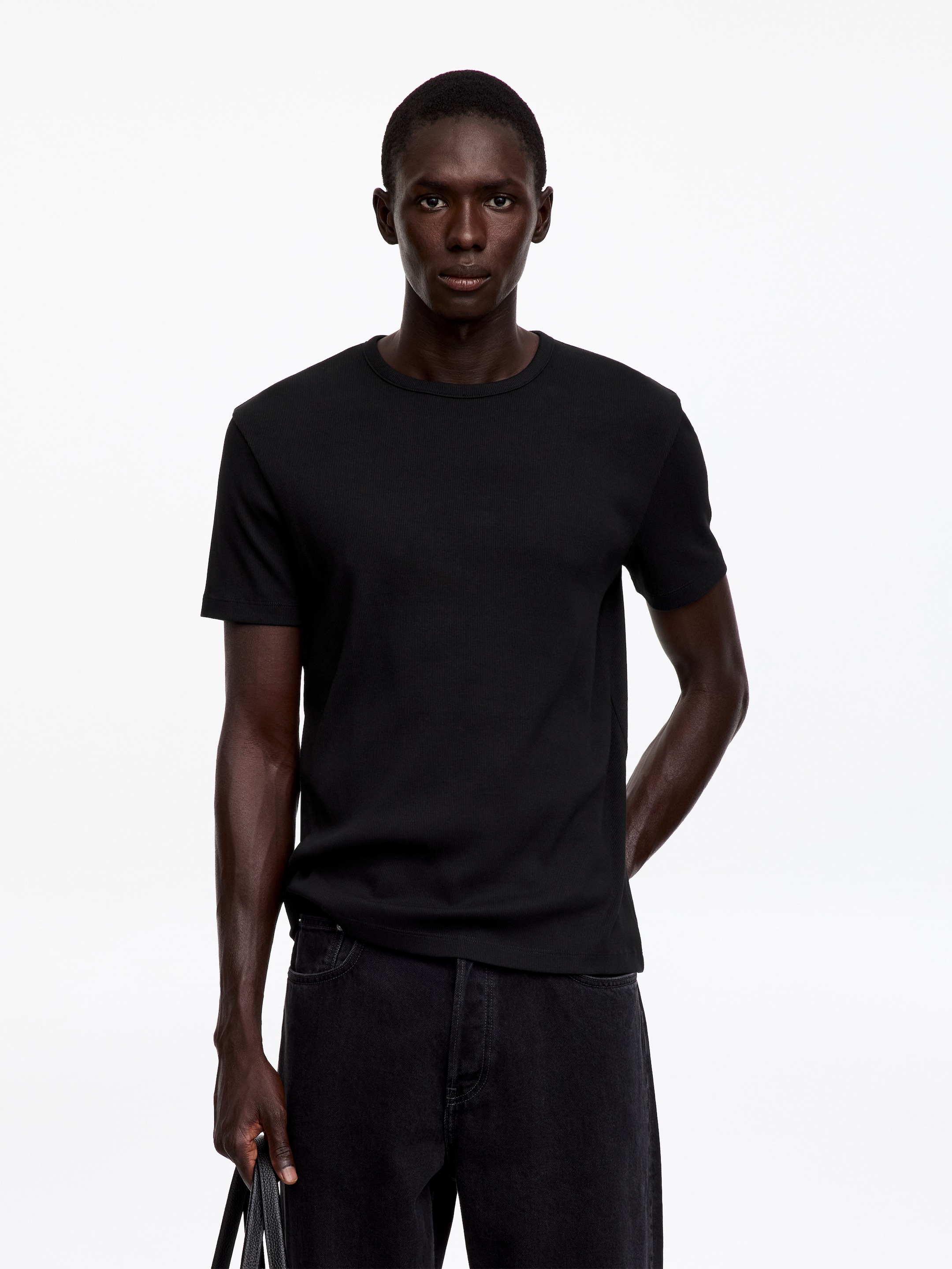 Dopasowany T-shirt-Black-20388
