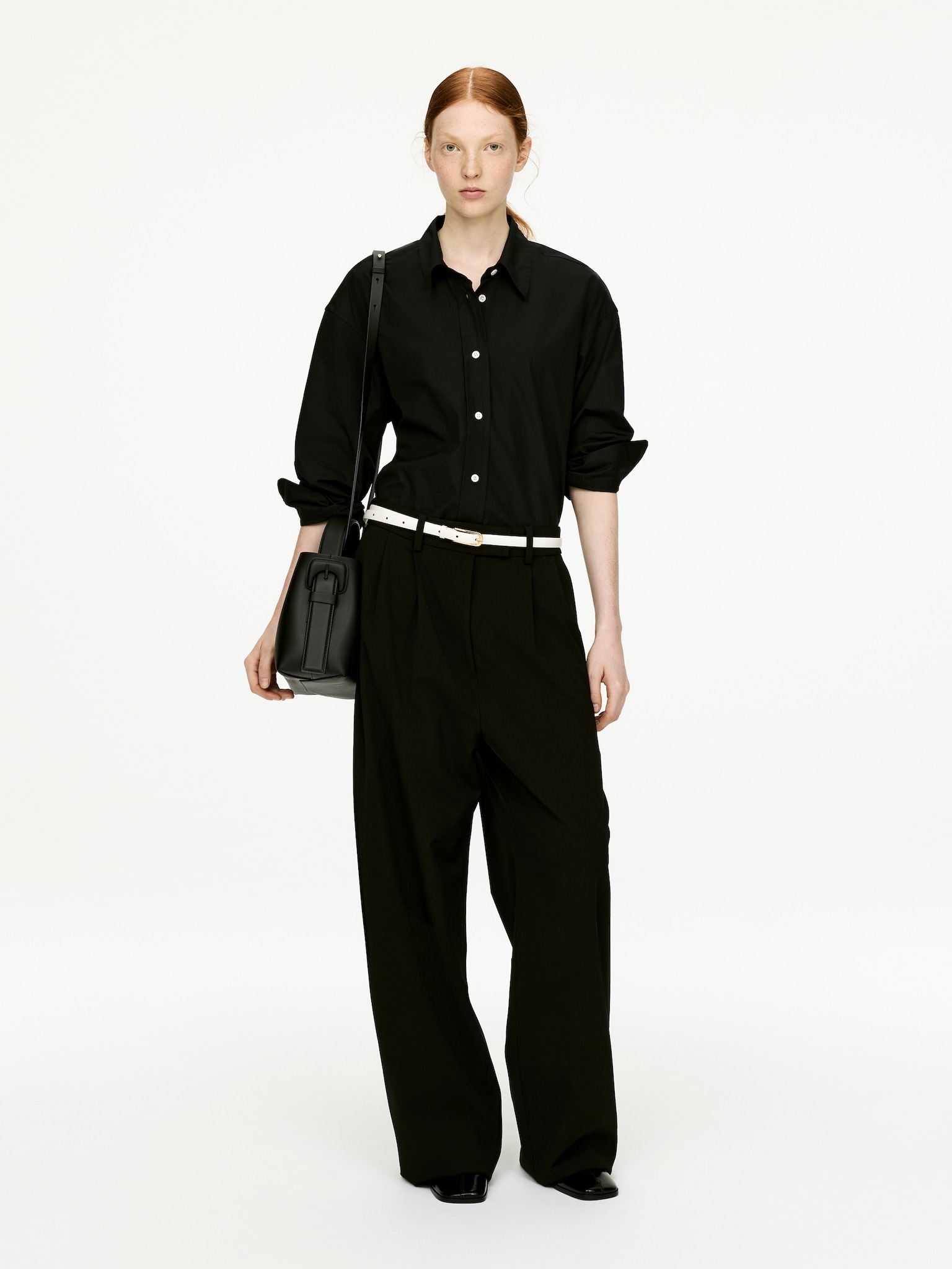 Besace en cuir - Noir/Marron foncé - 6
