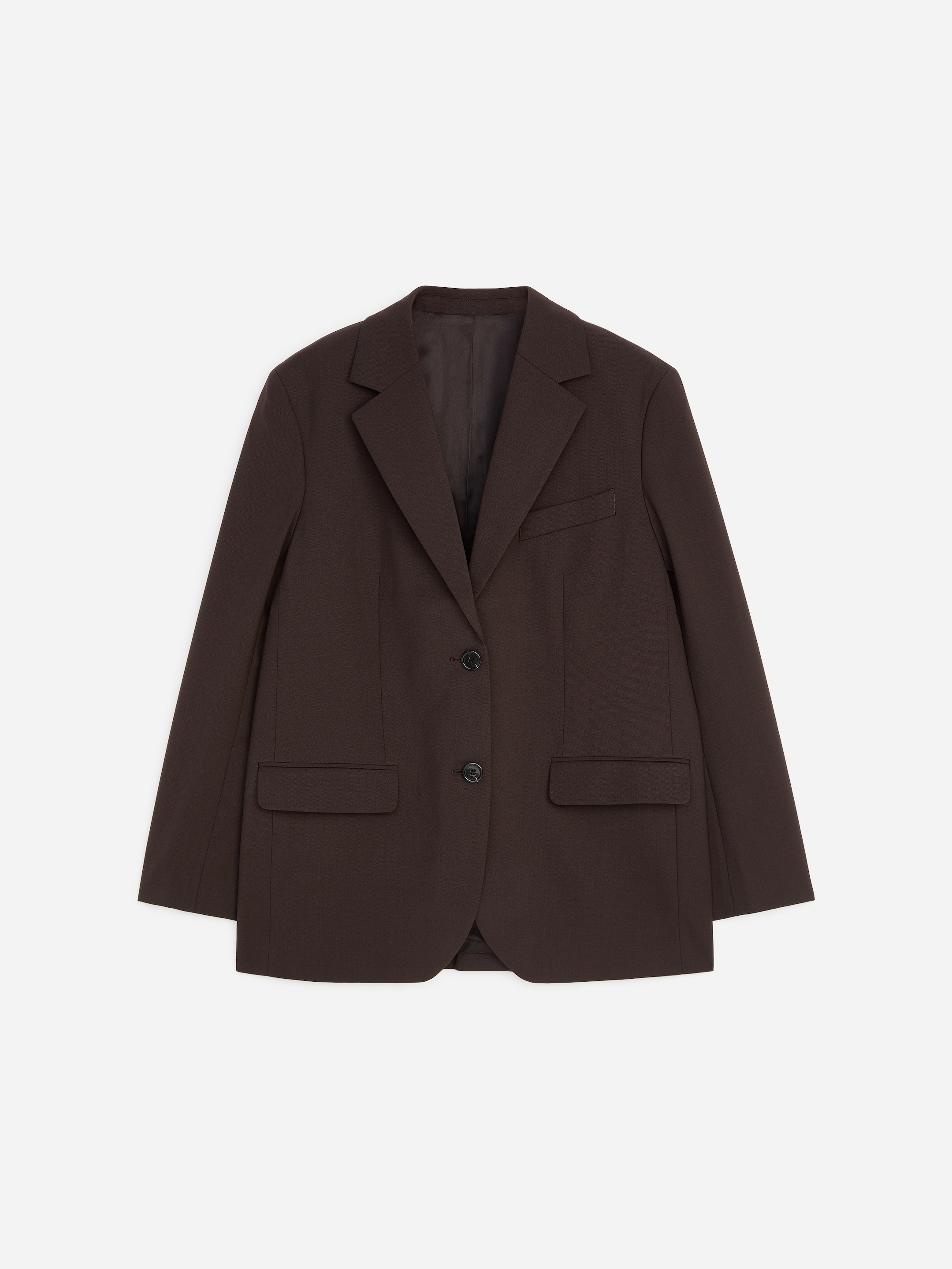 Wool-Blend Relaxed Blazer - Dark Brown - Relaxed fit - women - StillMedia/DescriptiveStillLife - 1