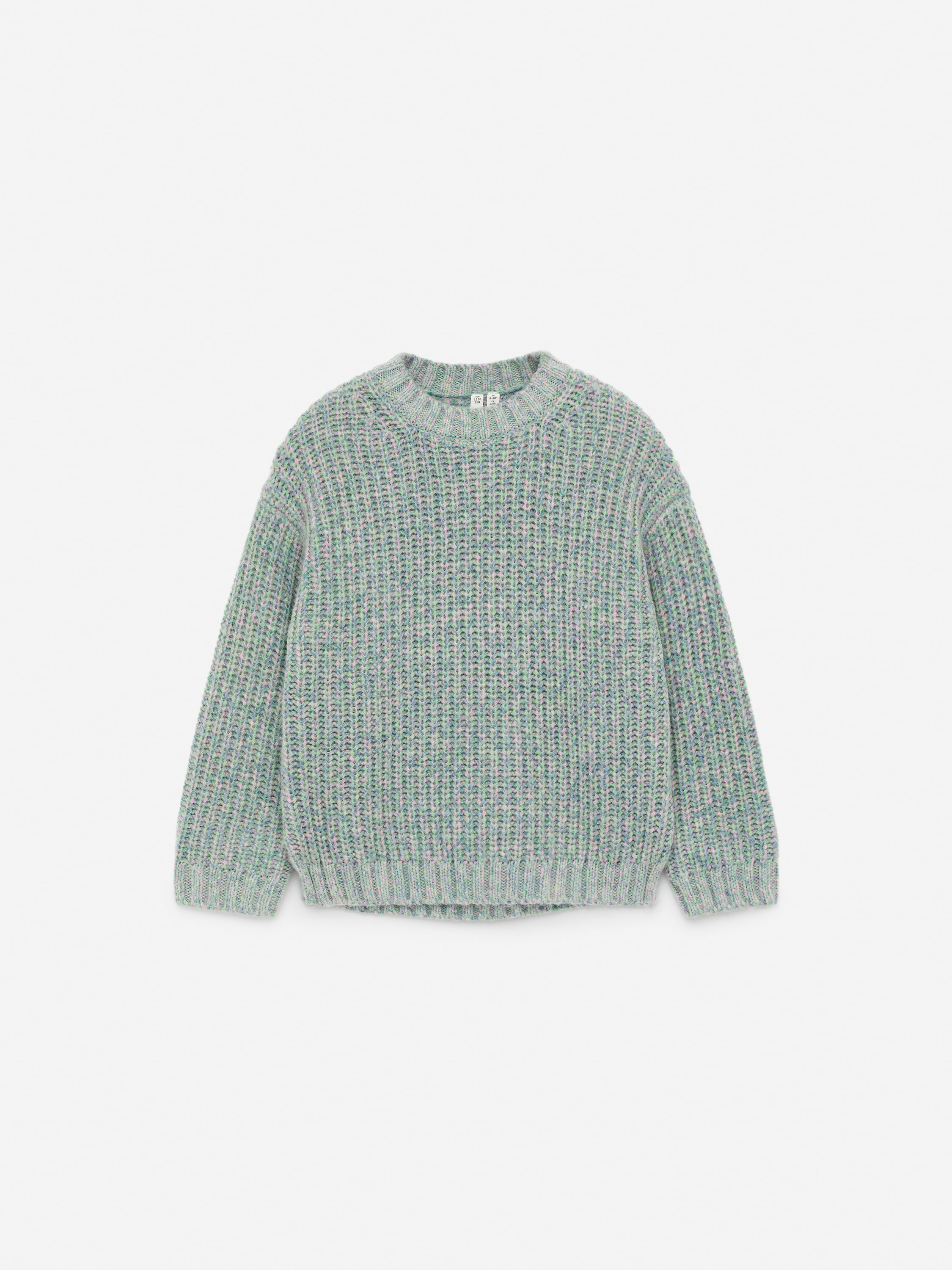 Space-dyed uldtrøje - Grøn/multifarvet