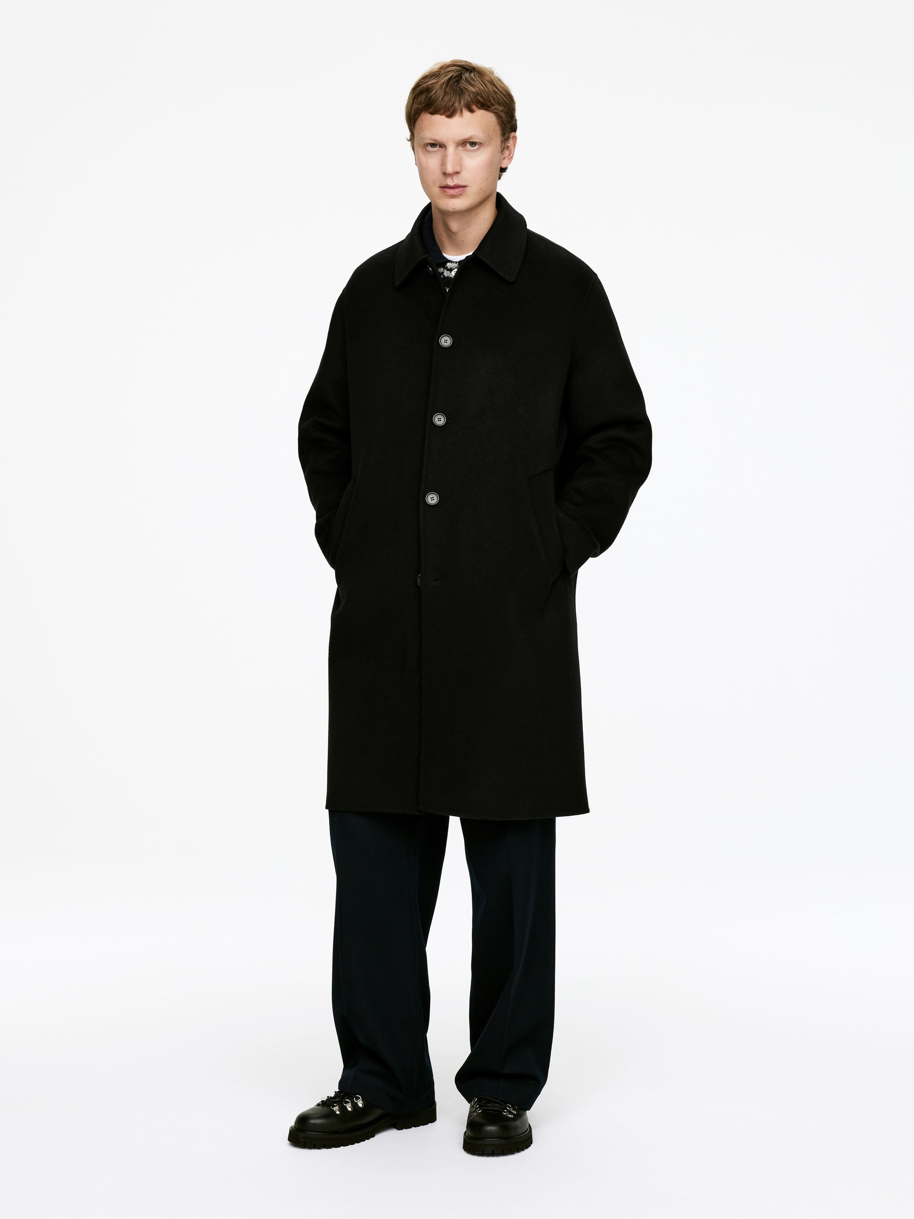 Double-Face Wool Coat - Black - Relaxed fit - Men - StillMedia/Lookbook - 7