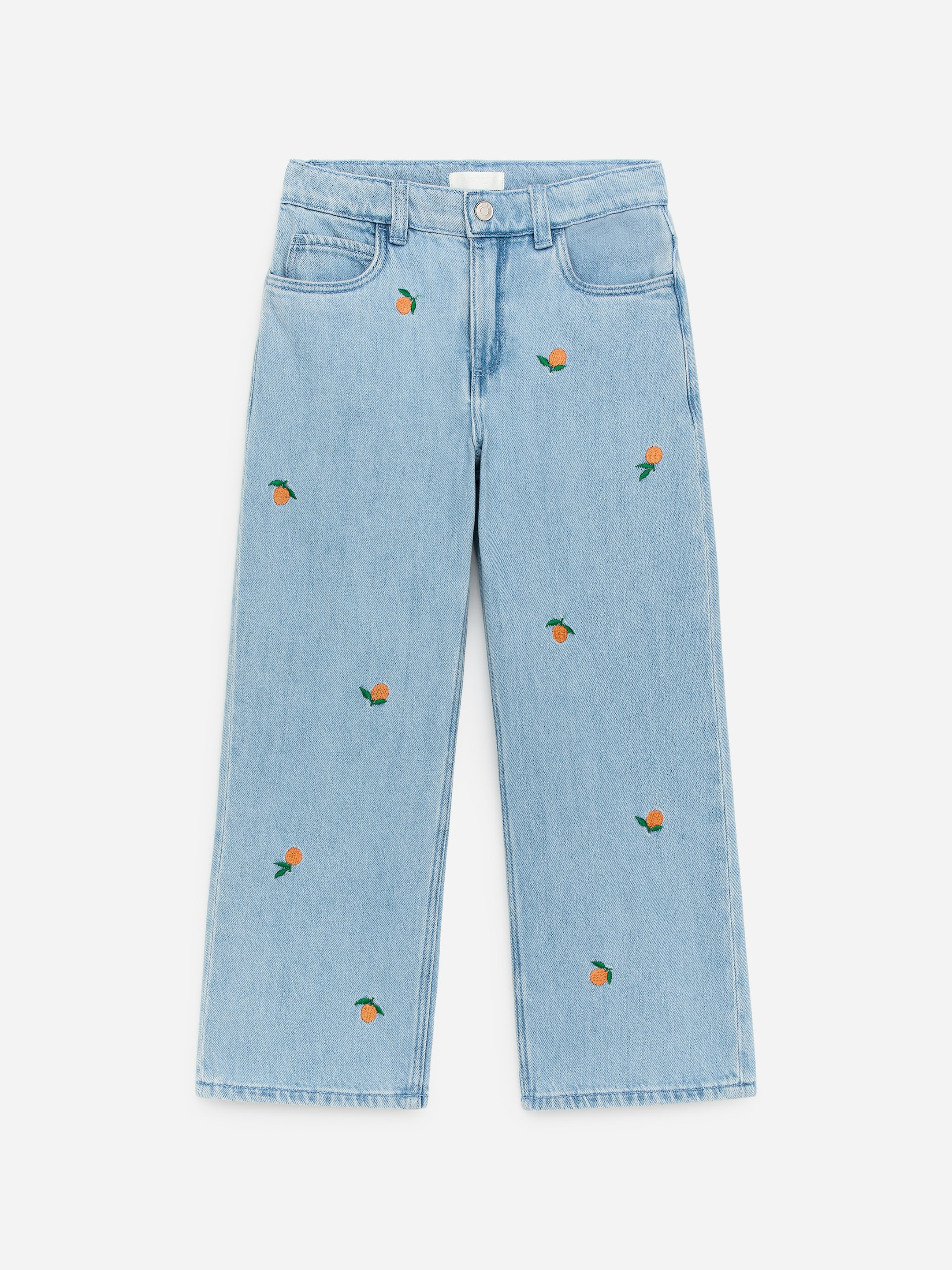 Embroidered Denim Trousers-#798DB2-18675