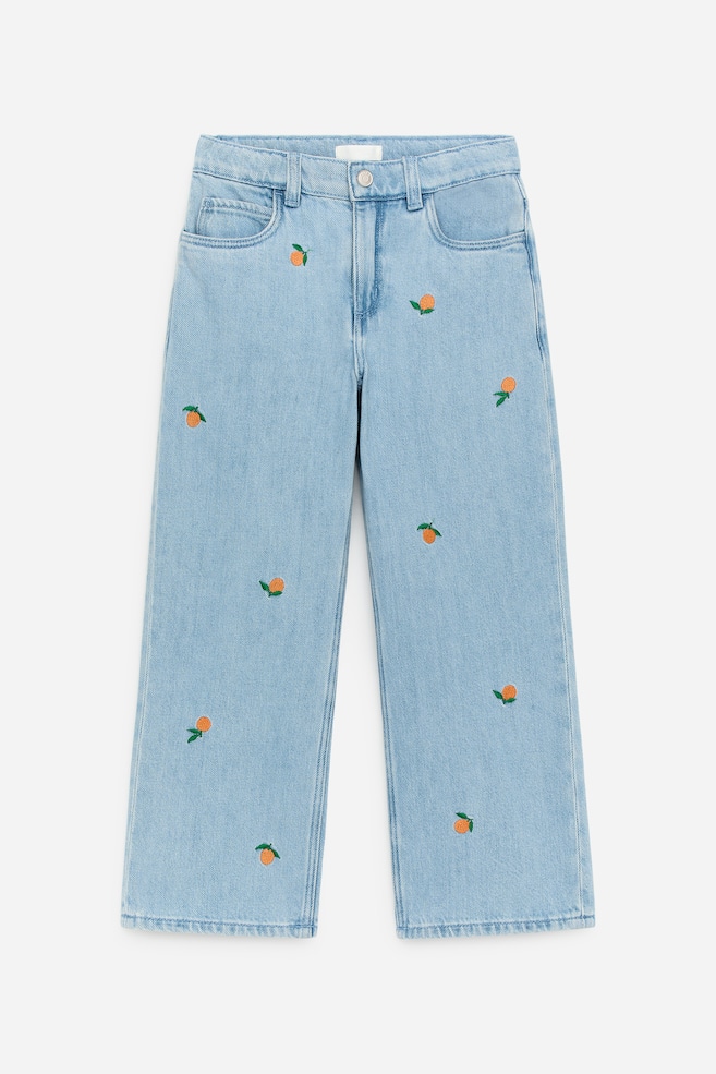 Geborduurde denimshort - Blauw/sinaasappels/Zwart/Lilac/Blauw/lieveheersbeestjes - 1