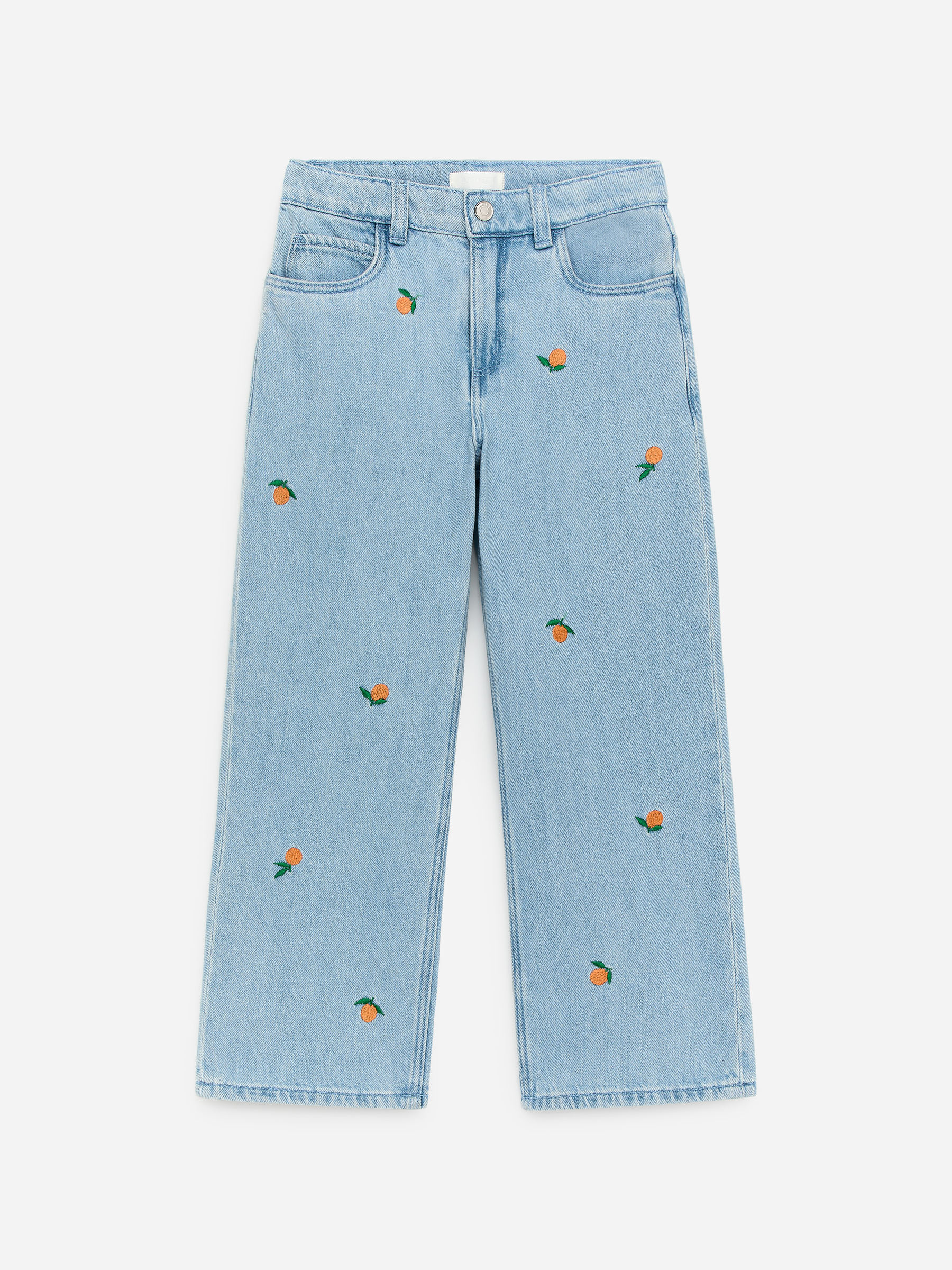 Embroidered Denim Trousers-#798DB2-18675