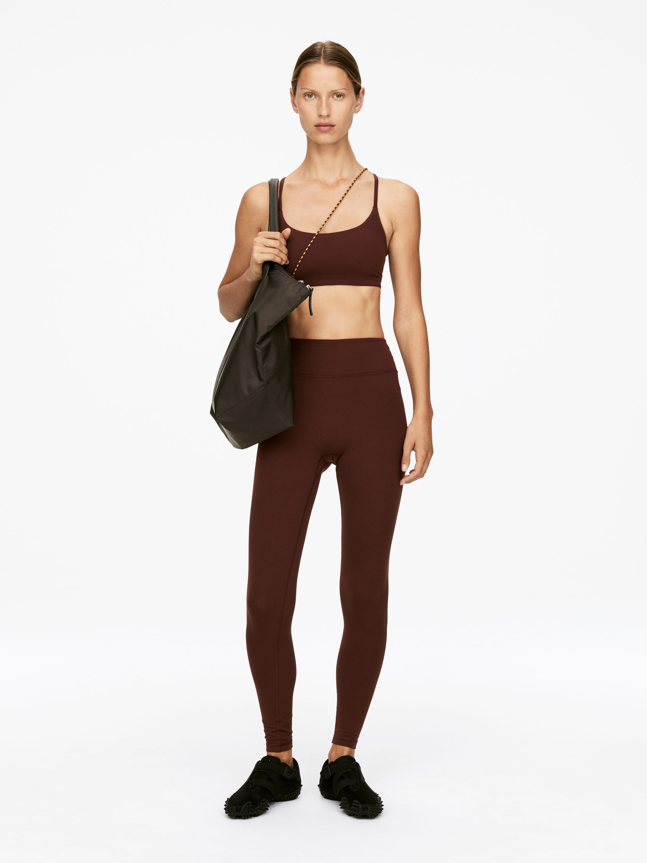 Soft Stretch Leggings-#4B3939-16585