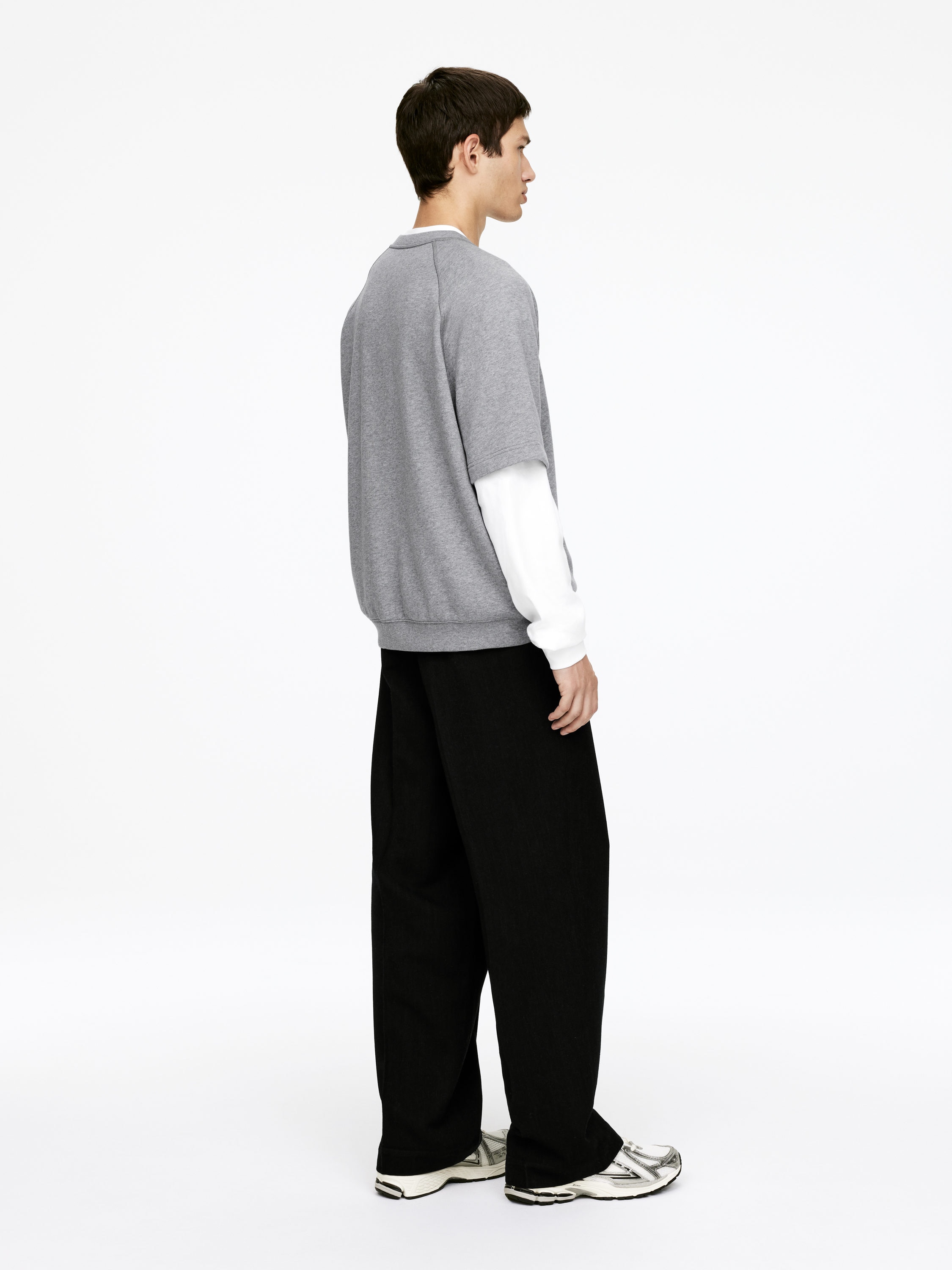 Short-Sleeve Sweatshirt - Grey Melange - Regular fit - Men - StillMedia/Lookbook - 3