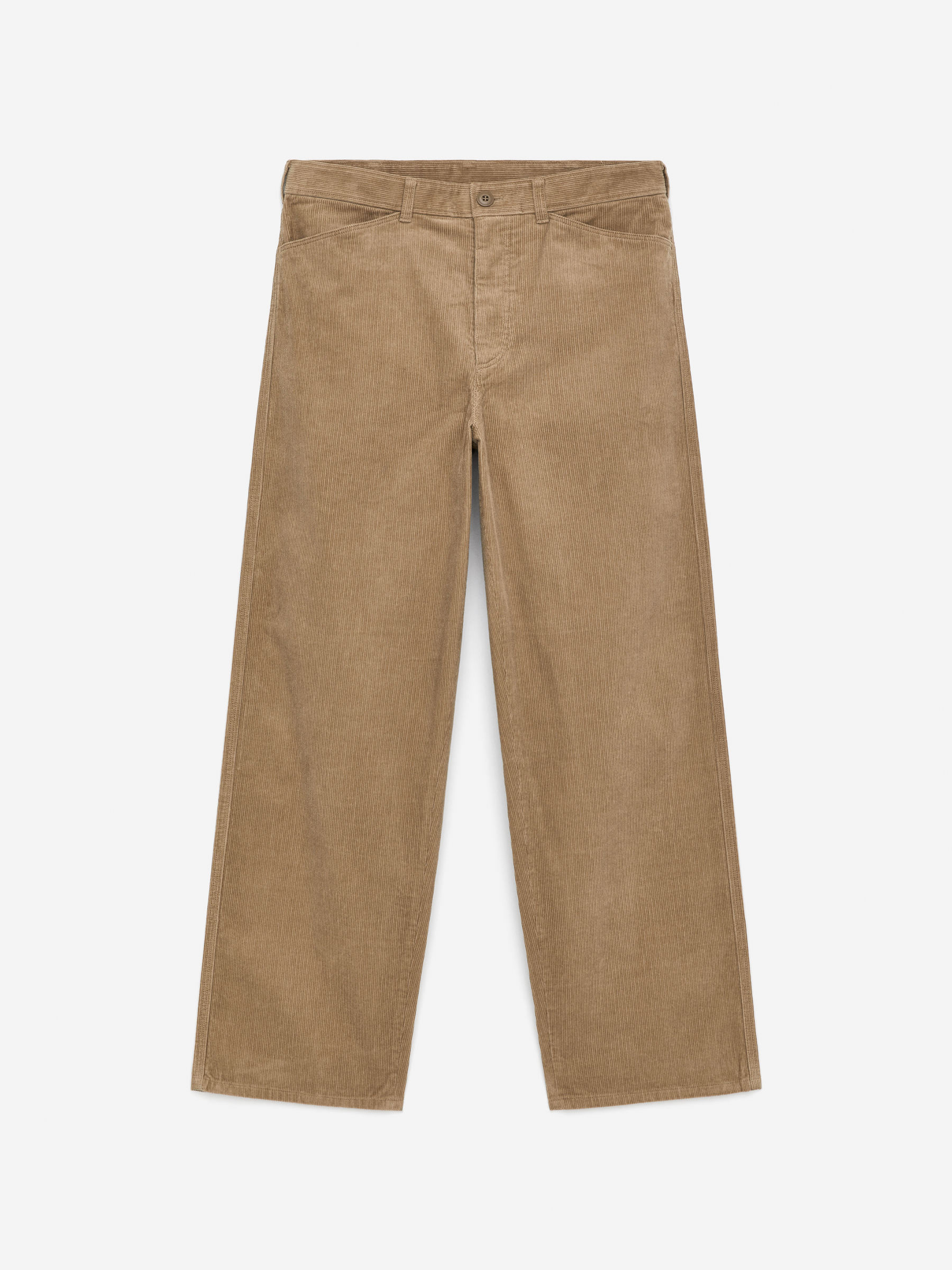 Relaxed Corduroy Trousers-Beige-16685