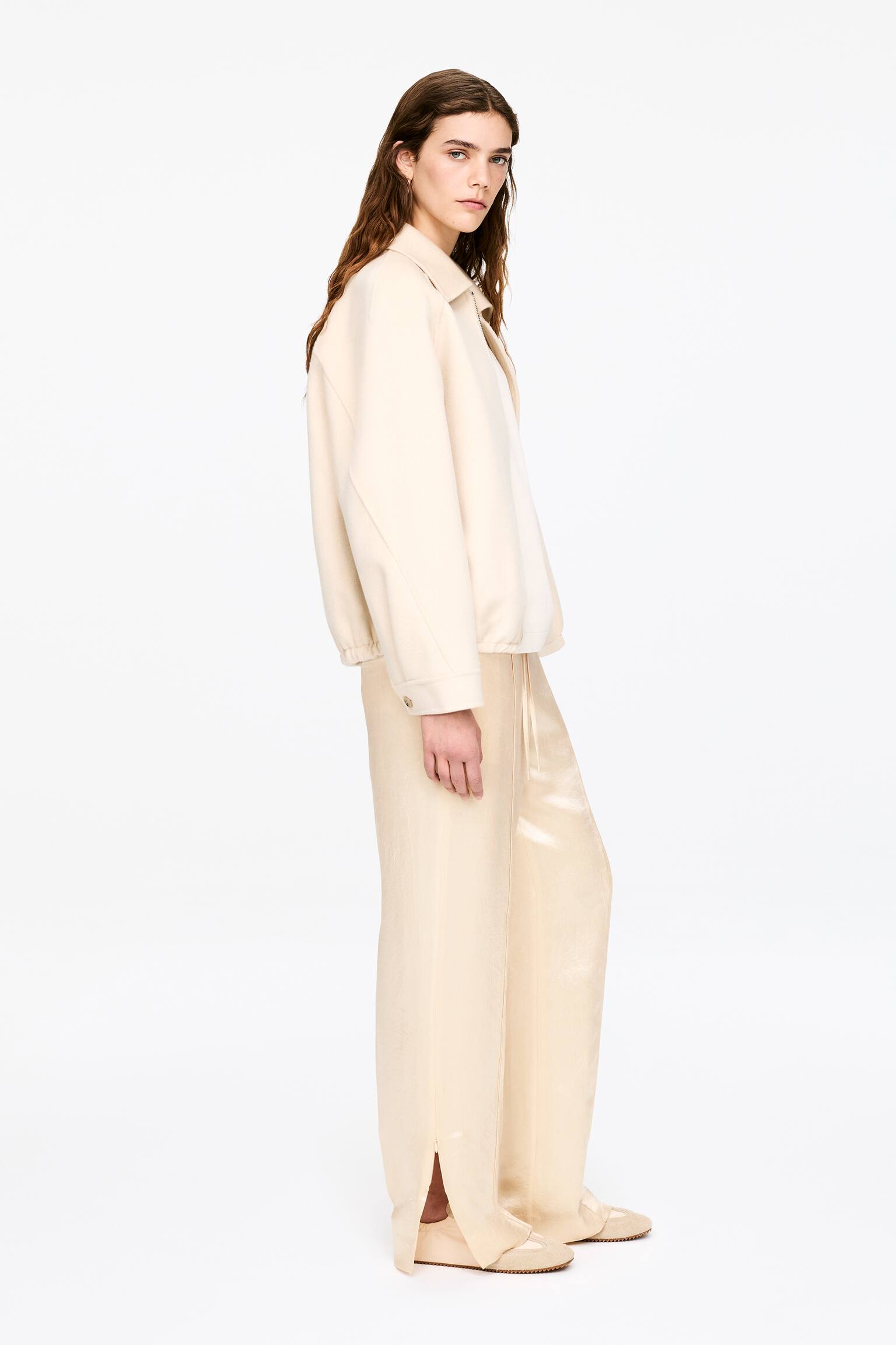 Pantalon en satin - Beige clair - 3