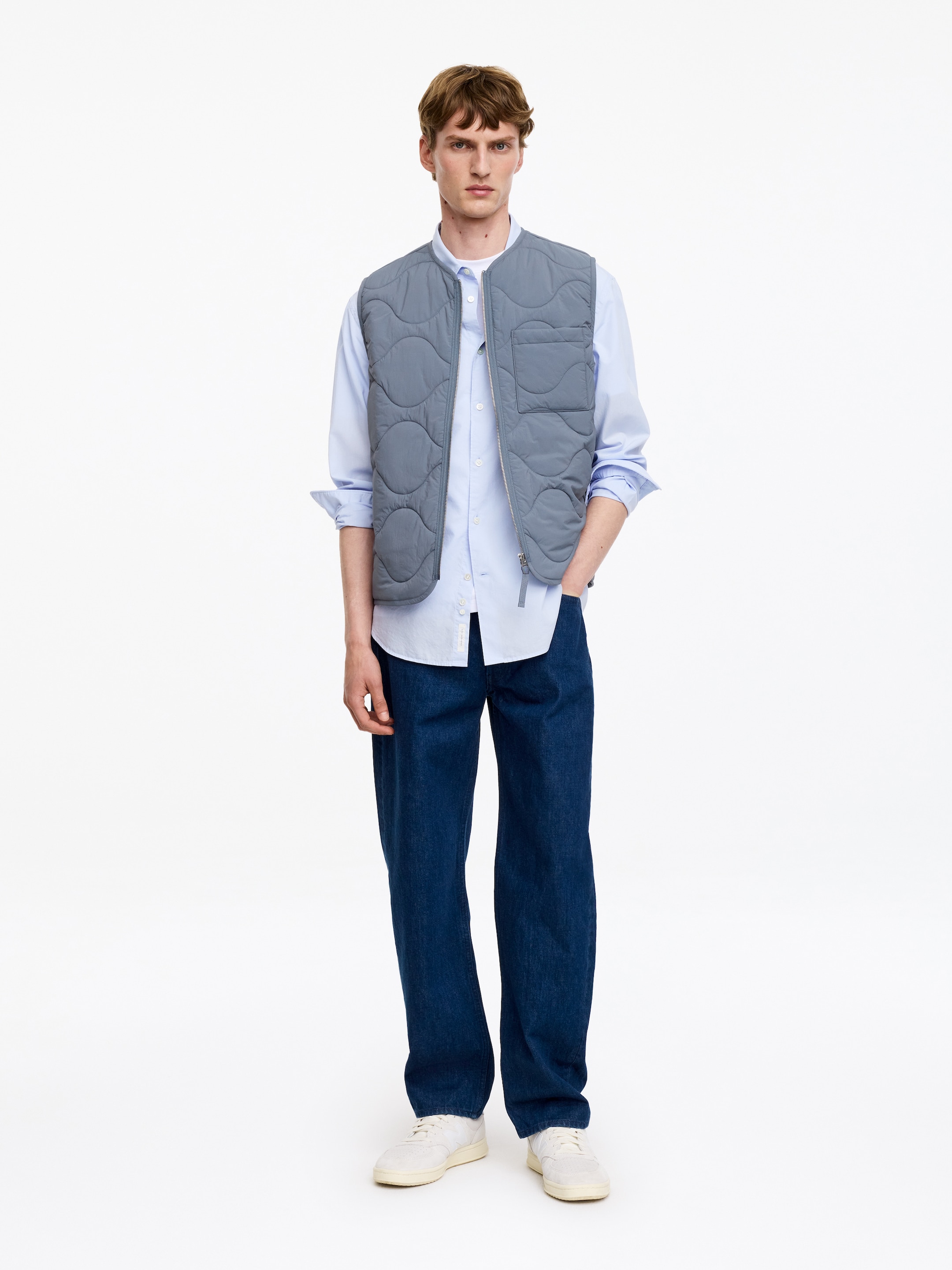 2-in-1 Quilted Liner Vest-Grey-19520