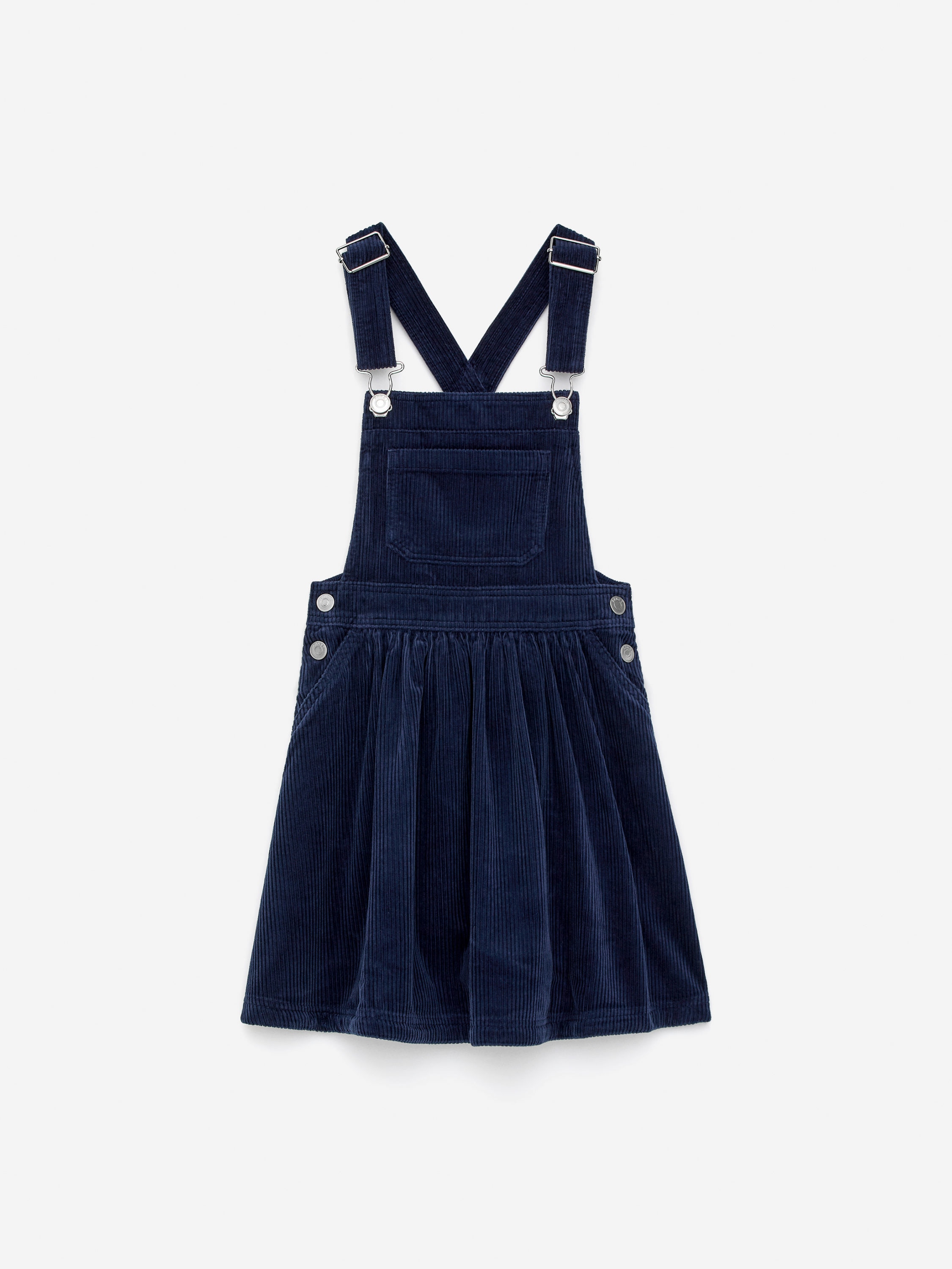 Corduroy Dungaree Dress-#23263B-17095