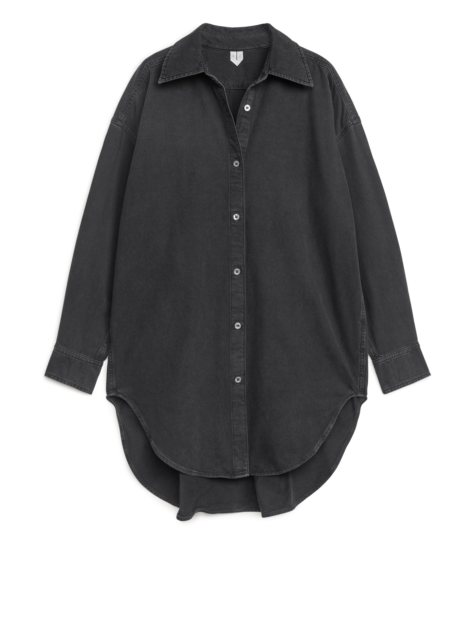 Oversized Denim Shirt - Black - Oversized - Women - StillMedia/DescriptiveStillLife - 1