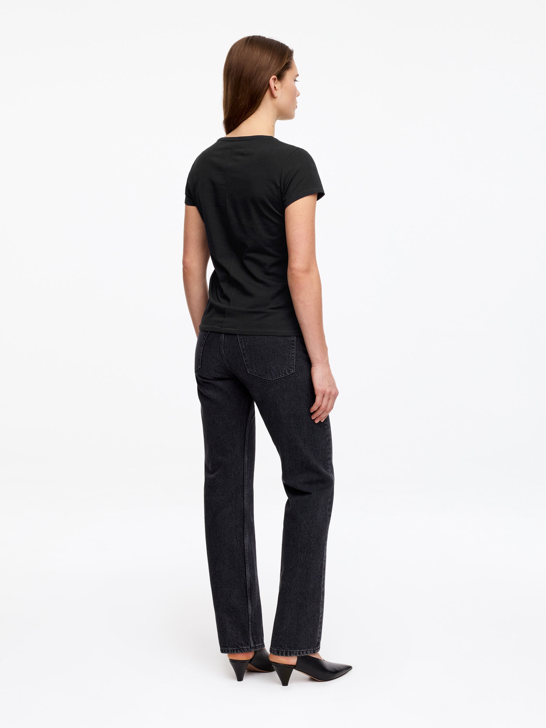 Slim Cap-Sleeve T-Shirt - Black - Slim fit - Women - StillMedia/Lookbook - 2