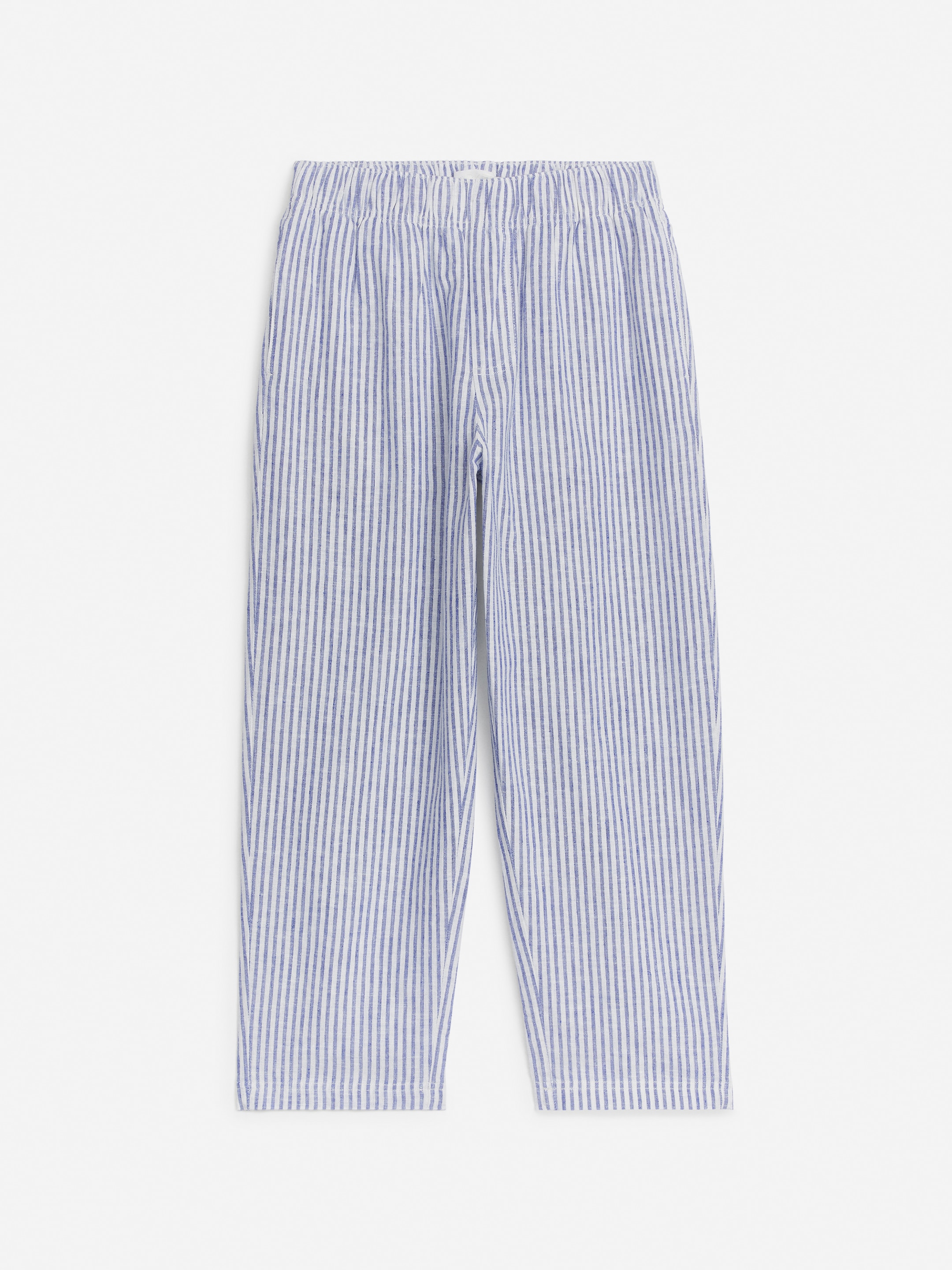 Relaxed Linen Trousers - Blue/Stripe - Regular fit - Children - StillMedia/DescriptiveStillLife - 4