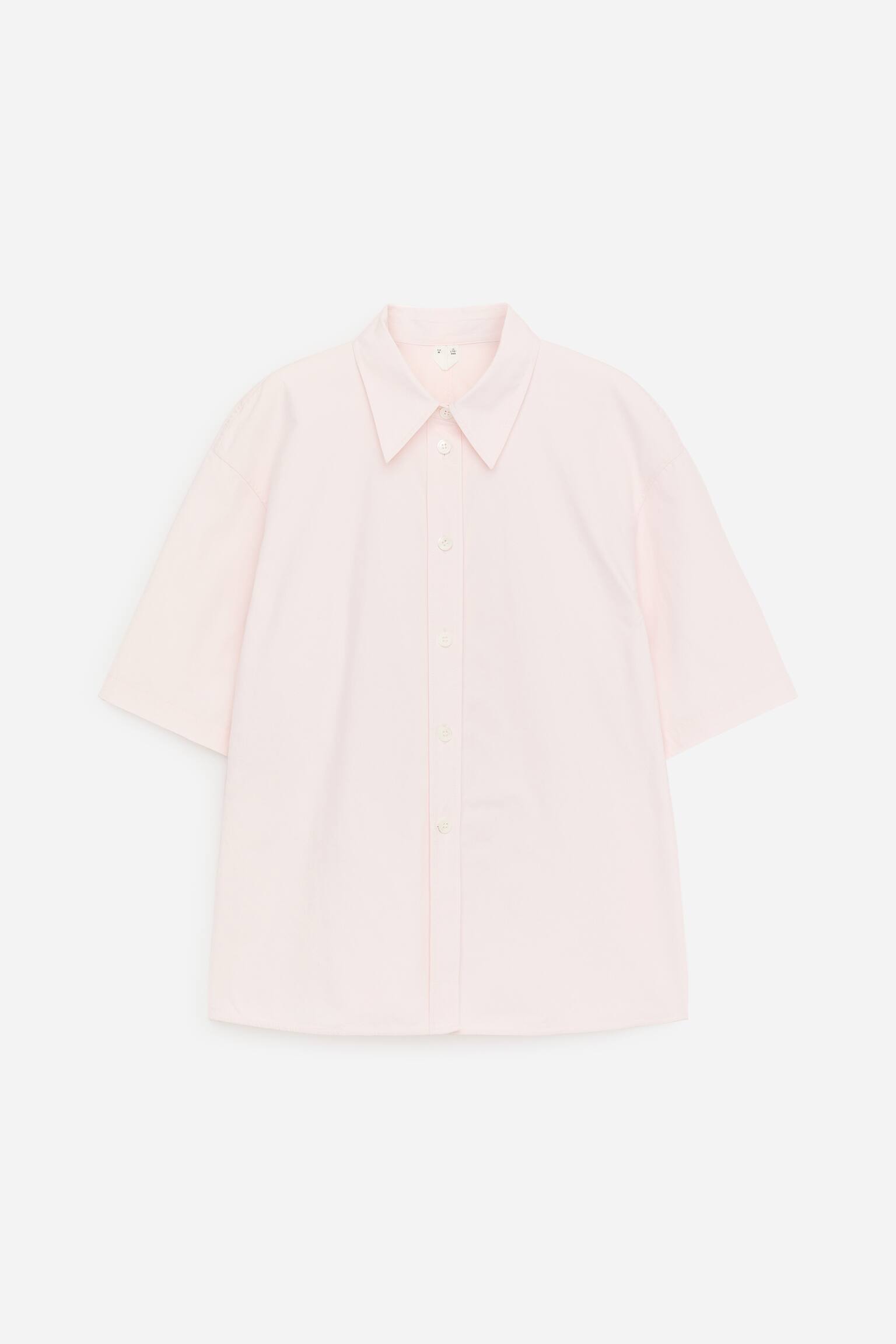 Риза с къс ръкав - Розово/Черно - 2