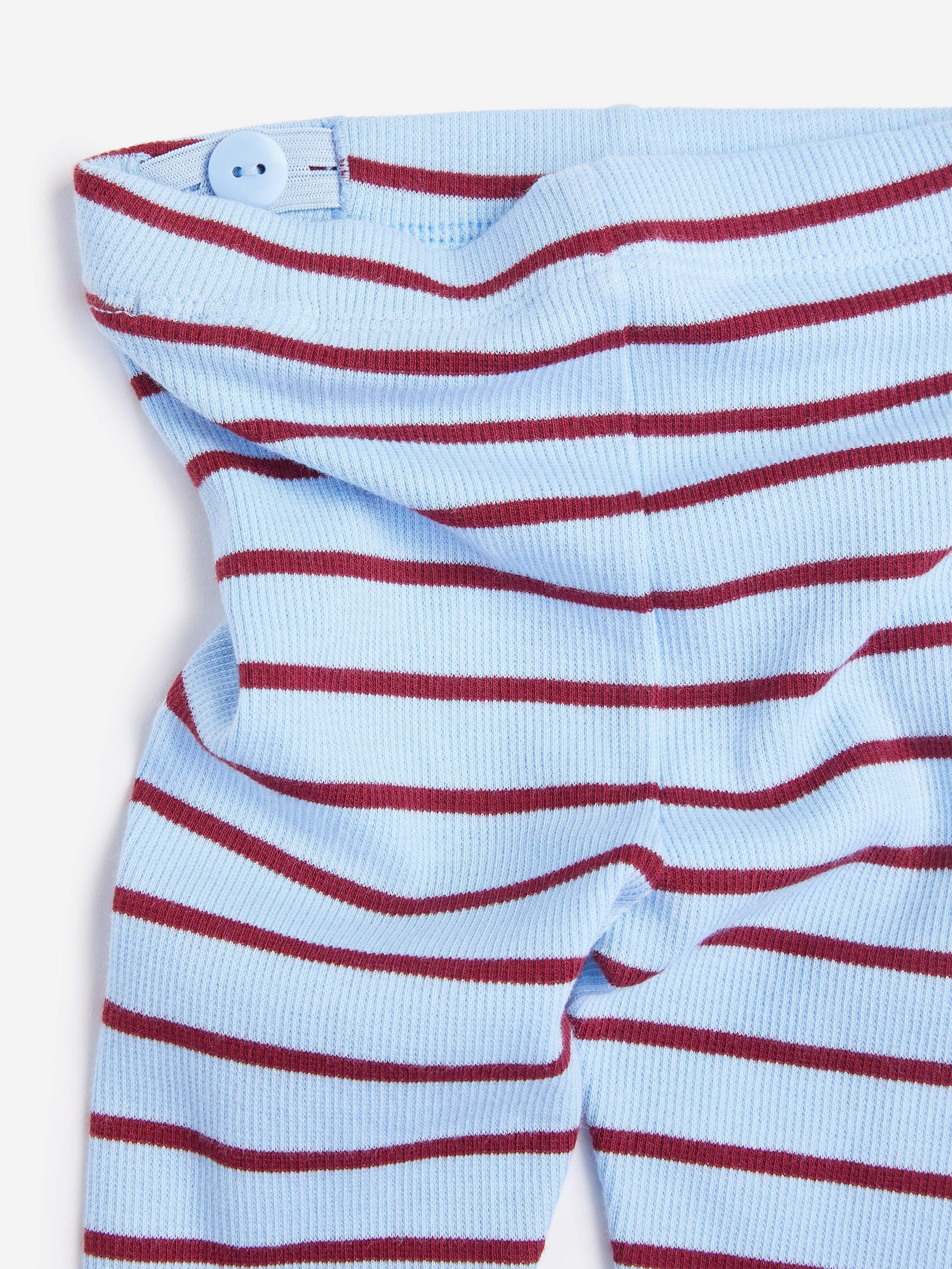 Ribbed Leggings - Light Blue/Burgundy - Slim fit - children - StillMedia/DescriptiveDetail - 2