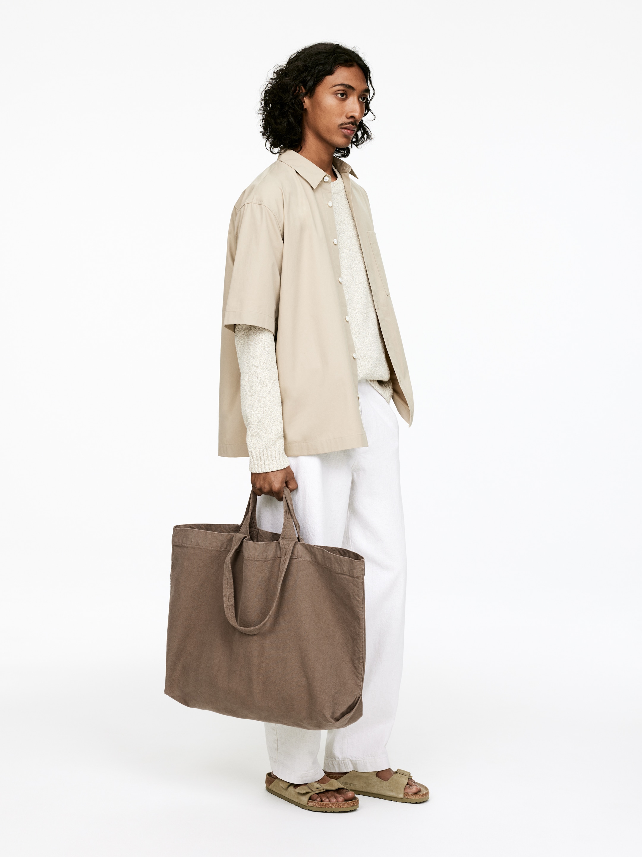 Grotere afbeelding bekijken: Oversized canvas tas - Taupe - HEREN | H&M BE 1