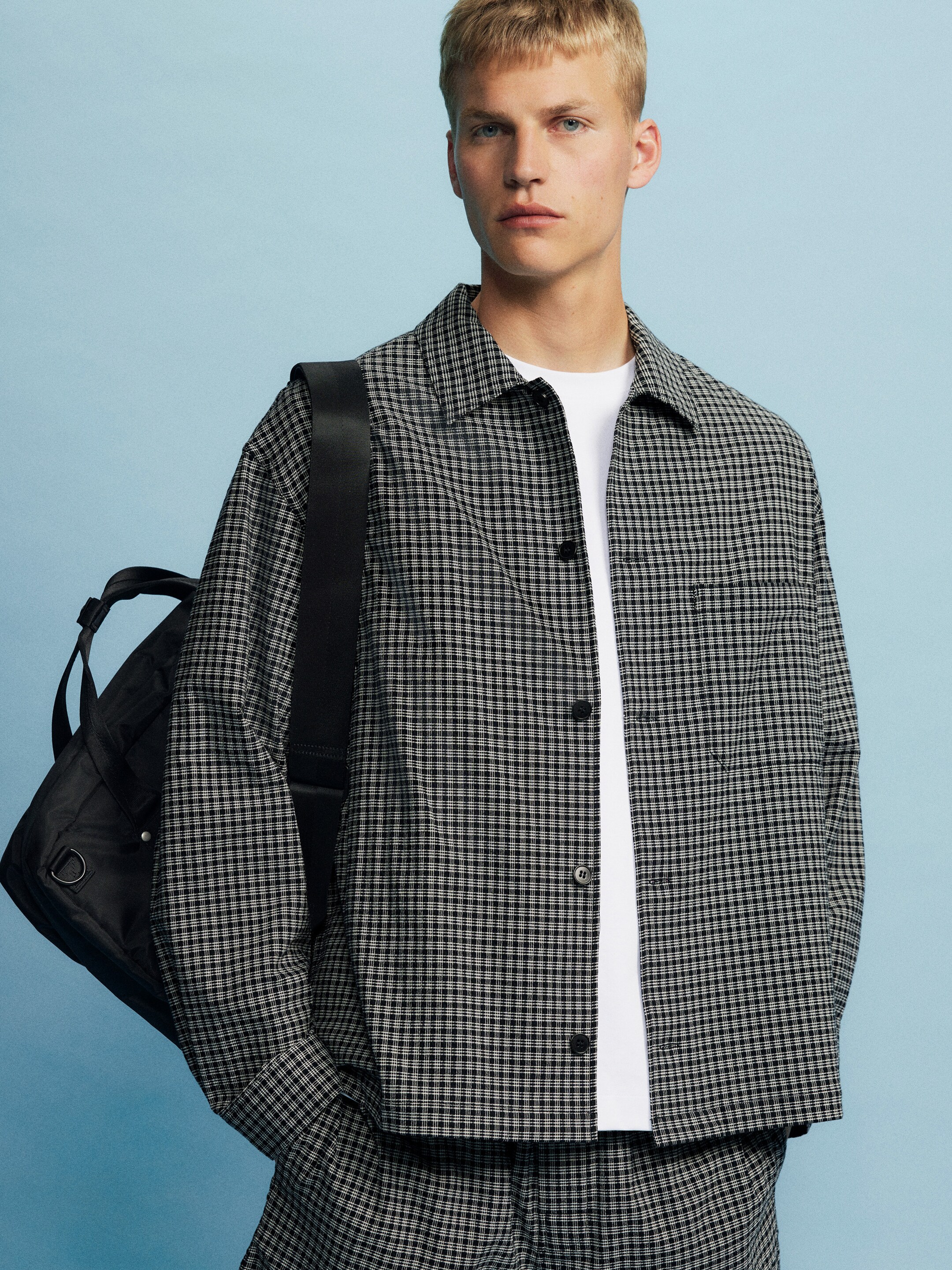 Größeres Bild anzeigen: Hemd aus Seersucker  - Schwarz/Weiß - Men | H&M AT 2