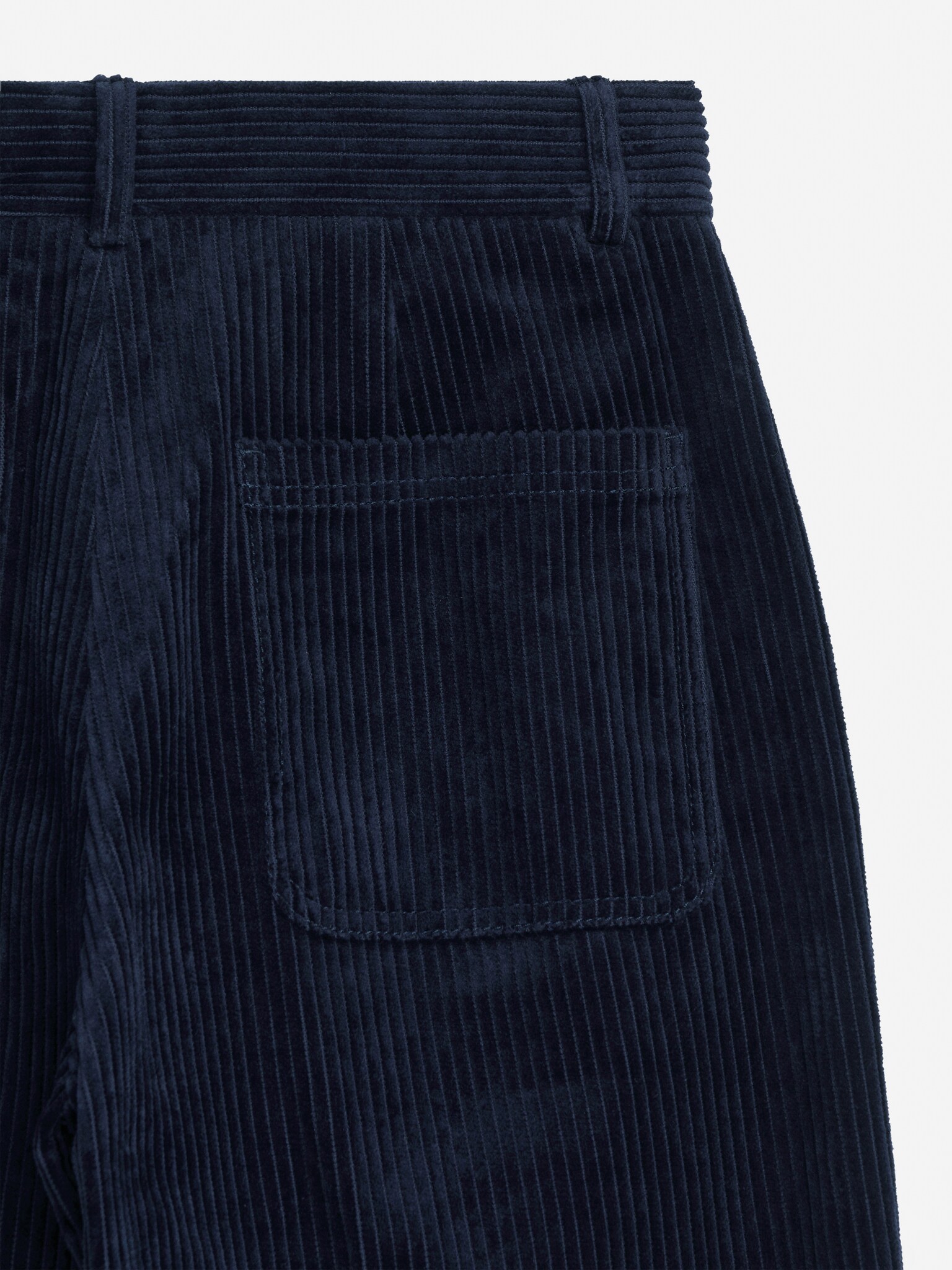 Pantalon à jambes larges en velours côtelé - Bleu foncé/Marron - 3