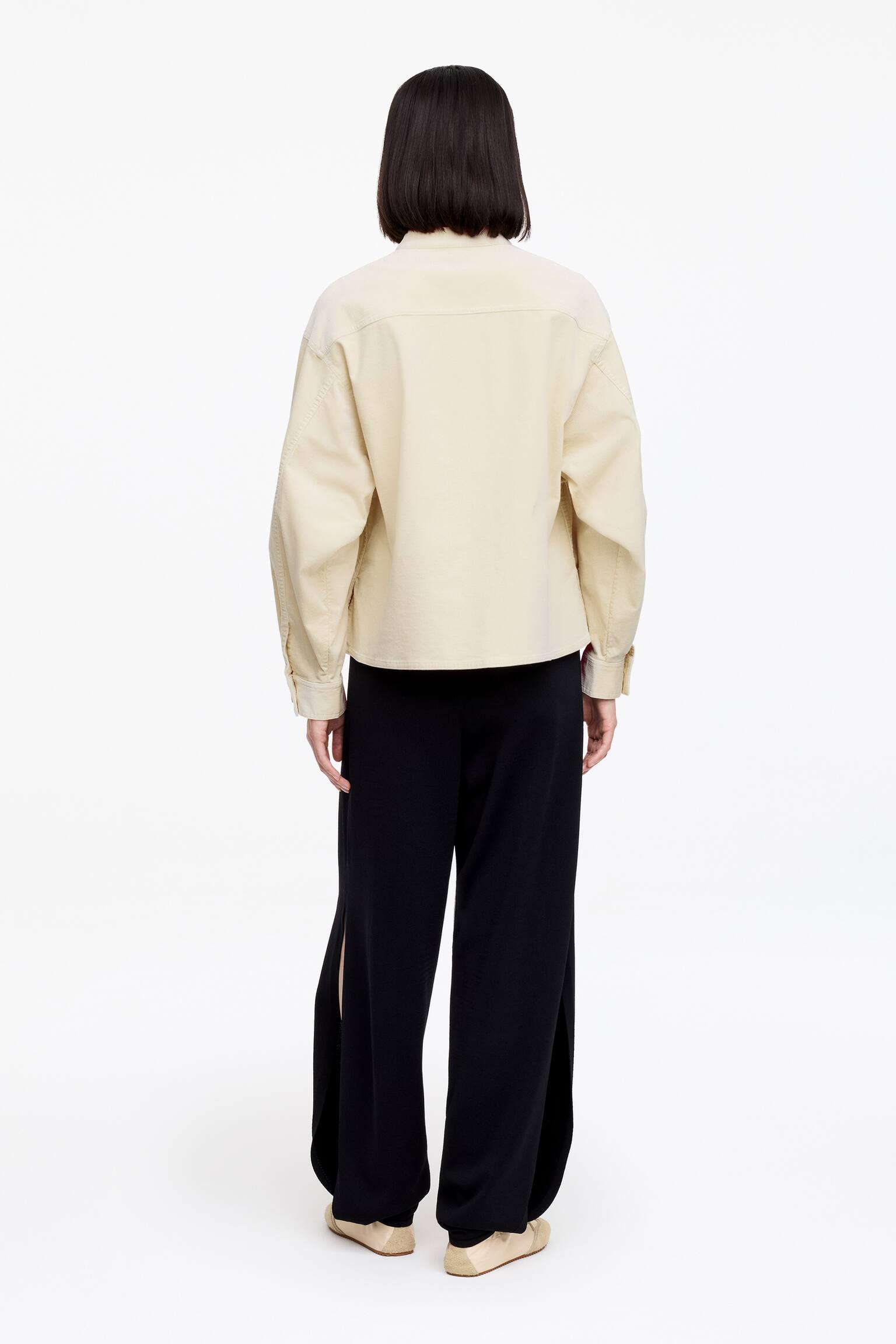 Surchemise en velours côtelé - Beige clair/Bleu foncé - 7