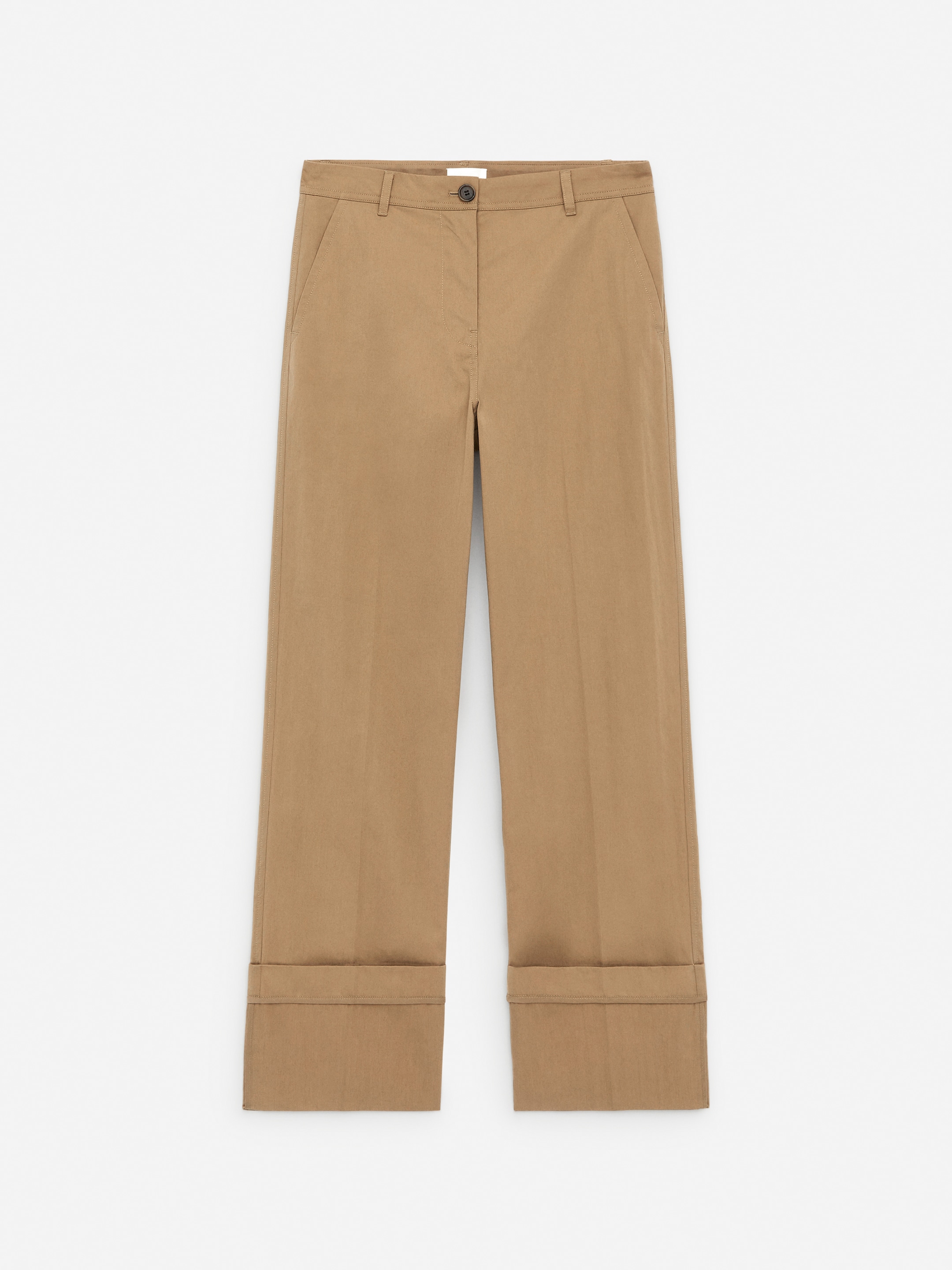 Pantalones chinos con doblez-#94896A-14361