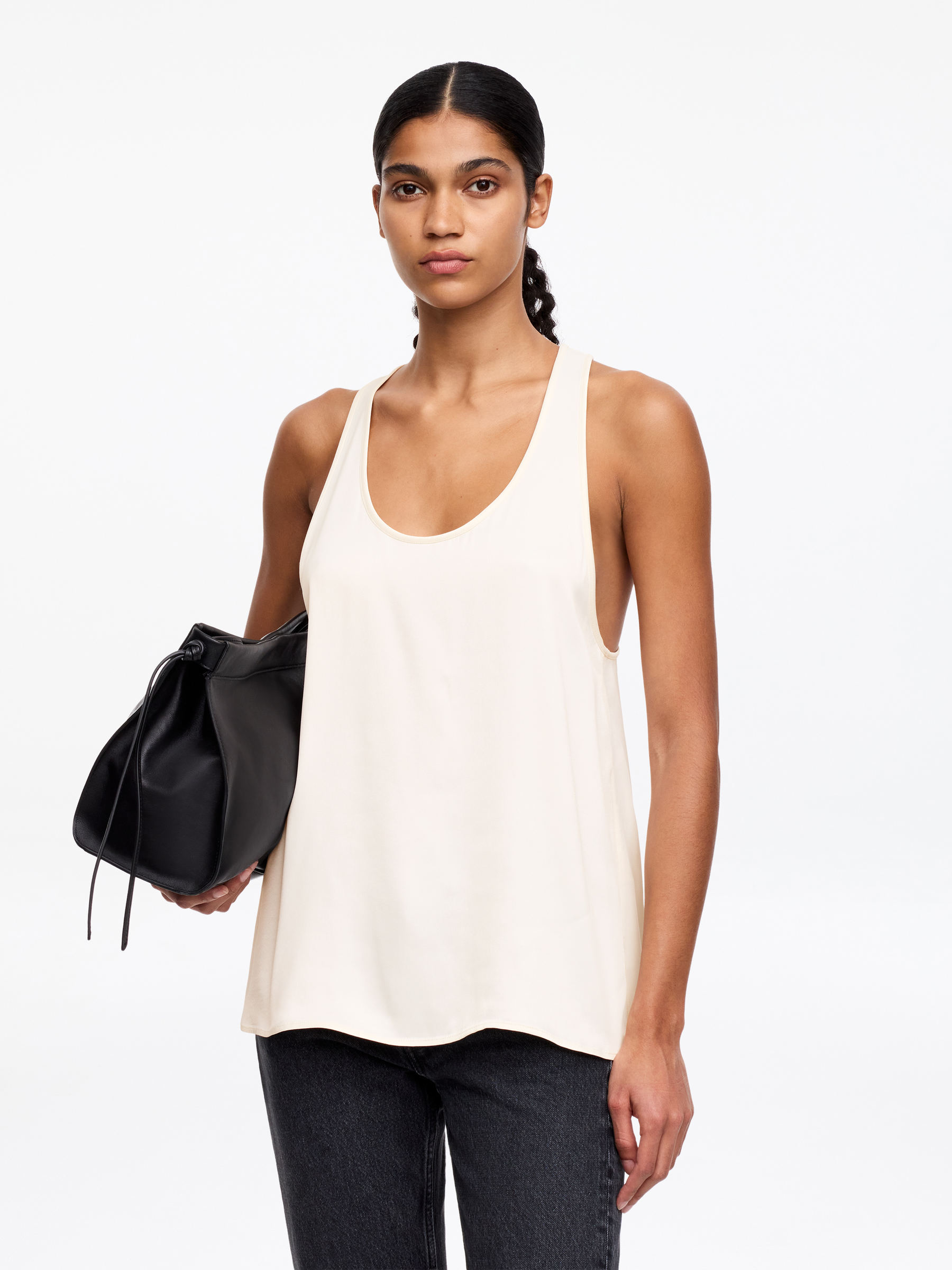 Sporty Satin Top-#EDE9D7-17949