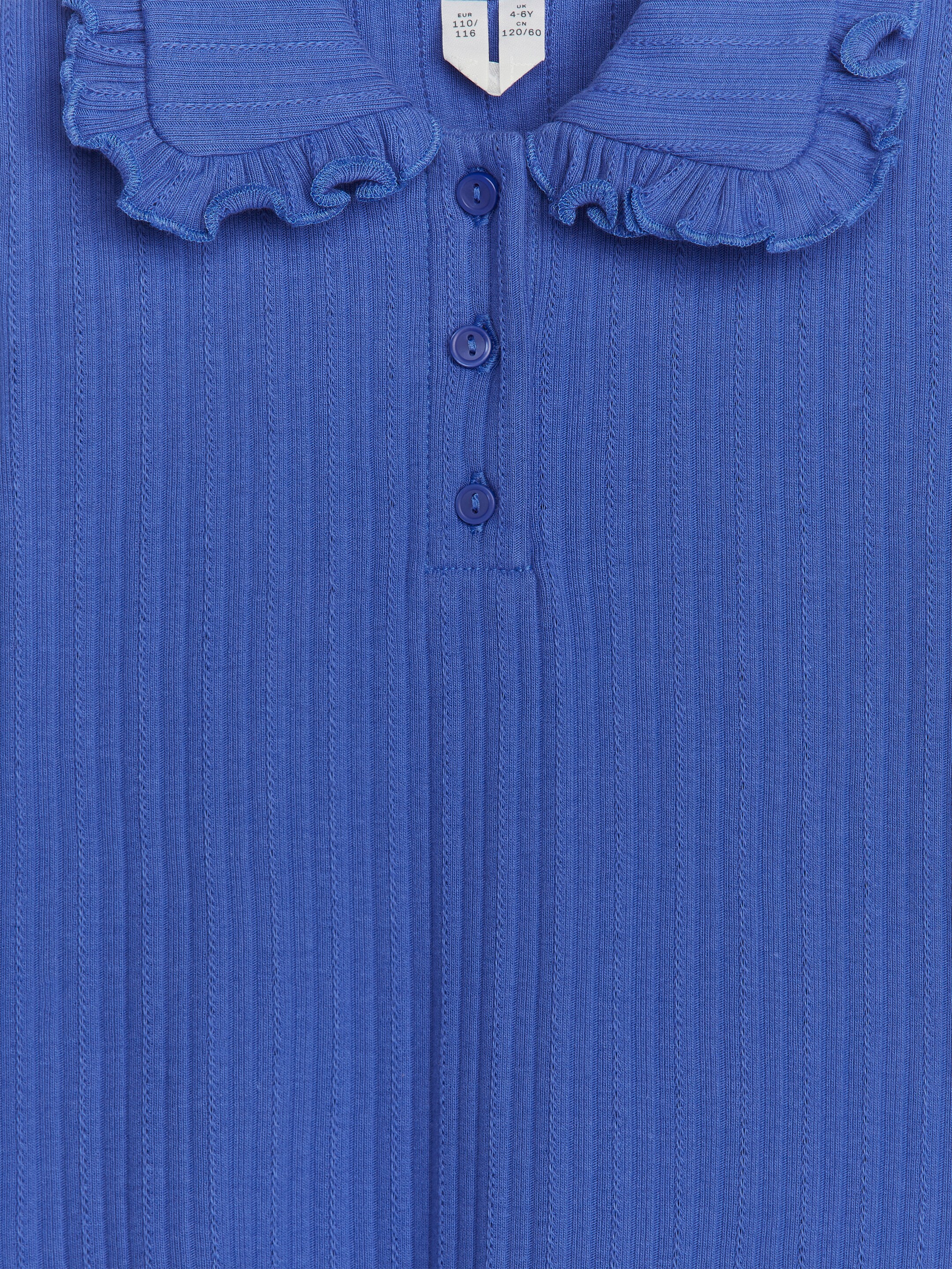 Se større billede: Ribbet jerseytop med flæsekrave - Blå - BØRN | H&M DK 3
