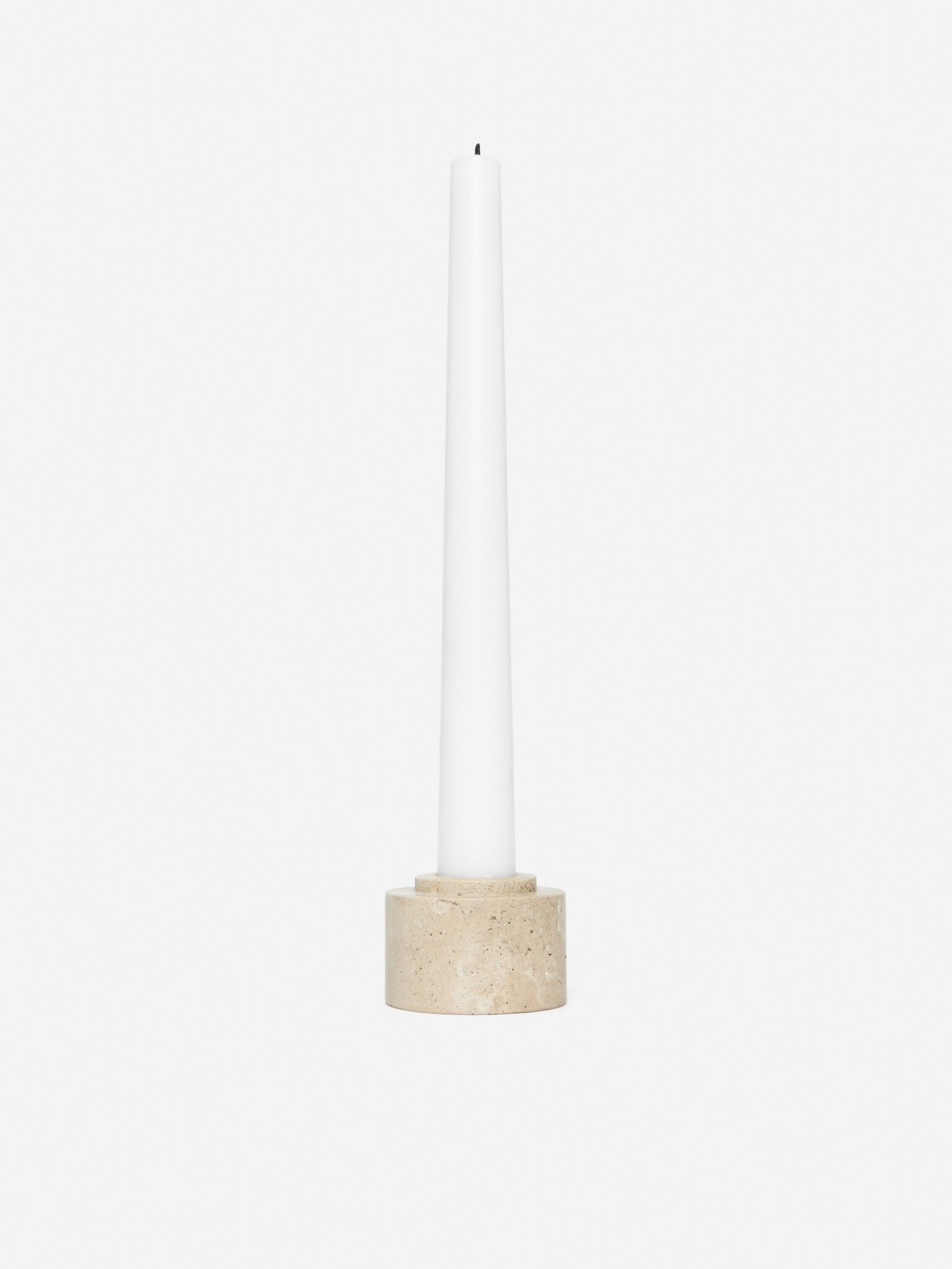 Marble Candle Holder - Beige/Grey/Marble - 2