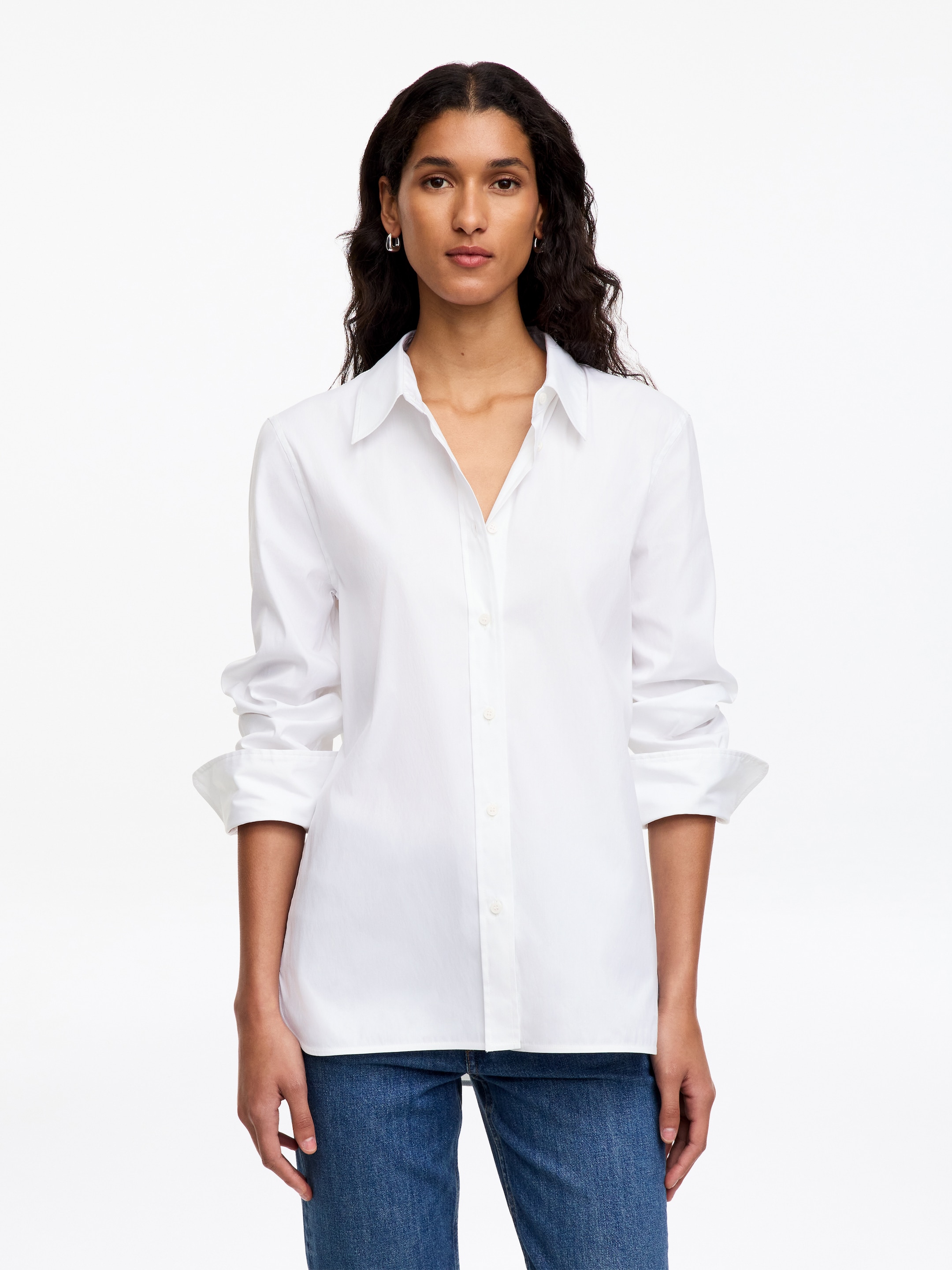 Schmales Hemd aus Baumwolle mit Stretch-White-20206