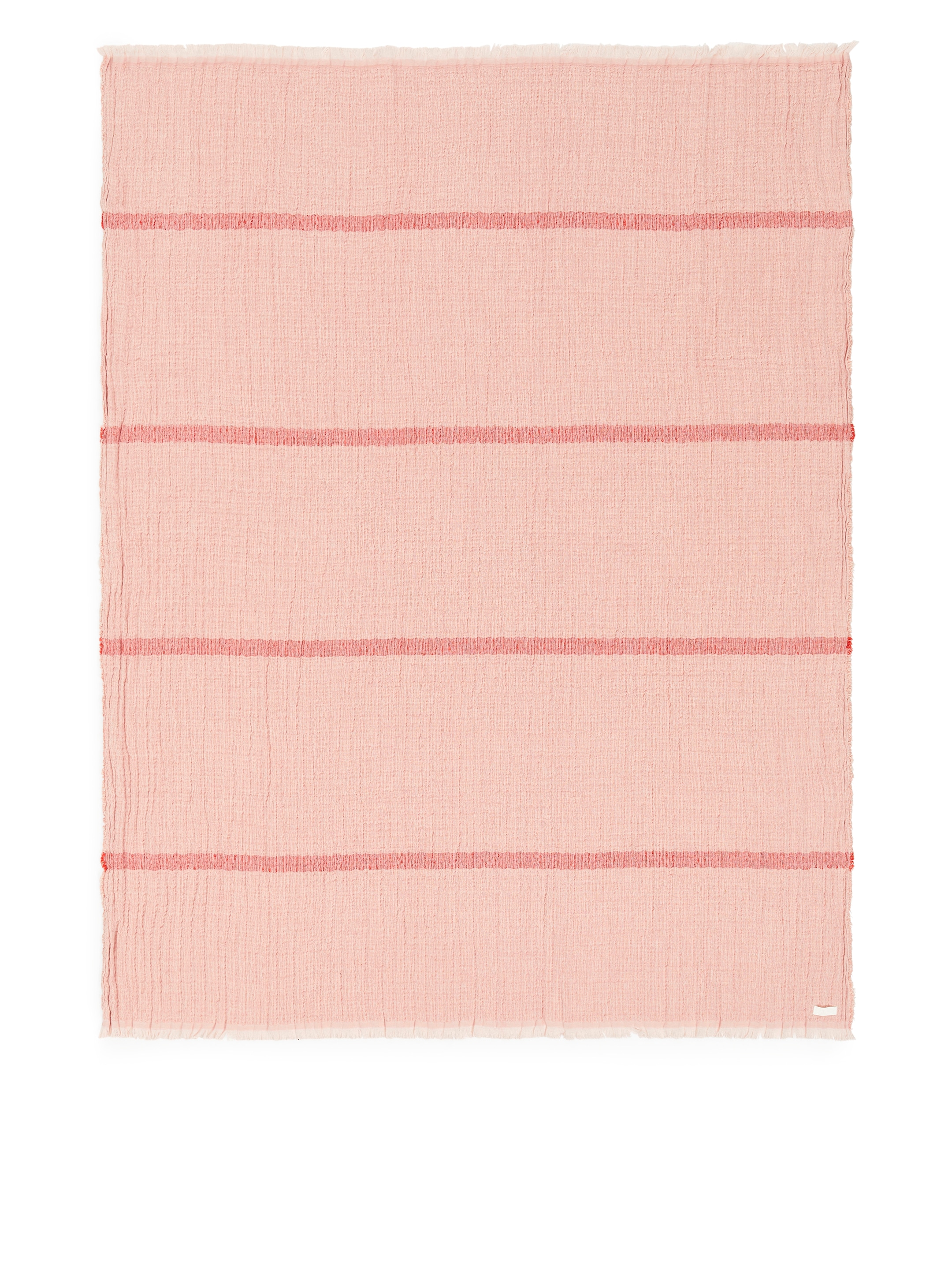 View larger image: Crinkled Linen Blend Blanket - Pink - Home All | H&M GB 1