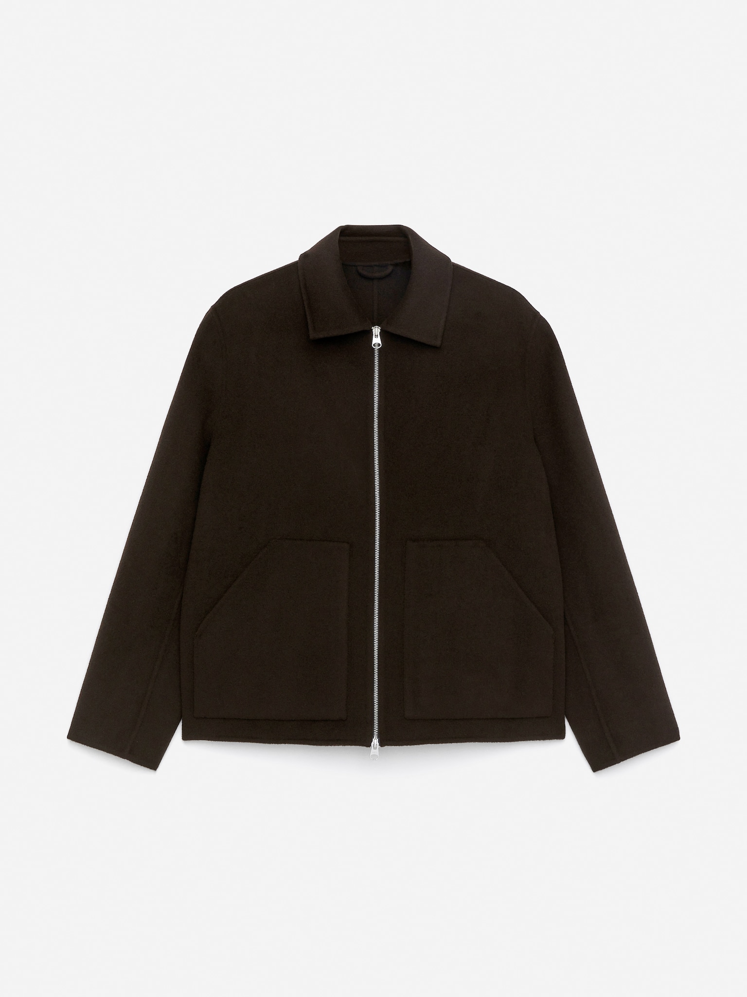 Chaqueta en mezcla de lana de doble faz - Marrón/Azul oscuro - 2
