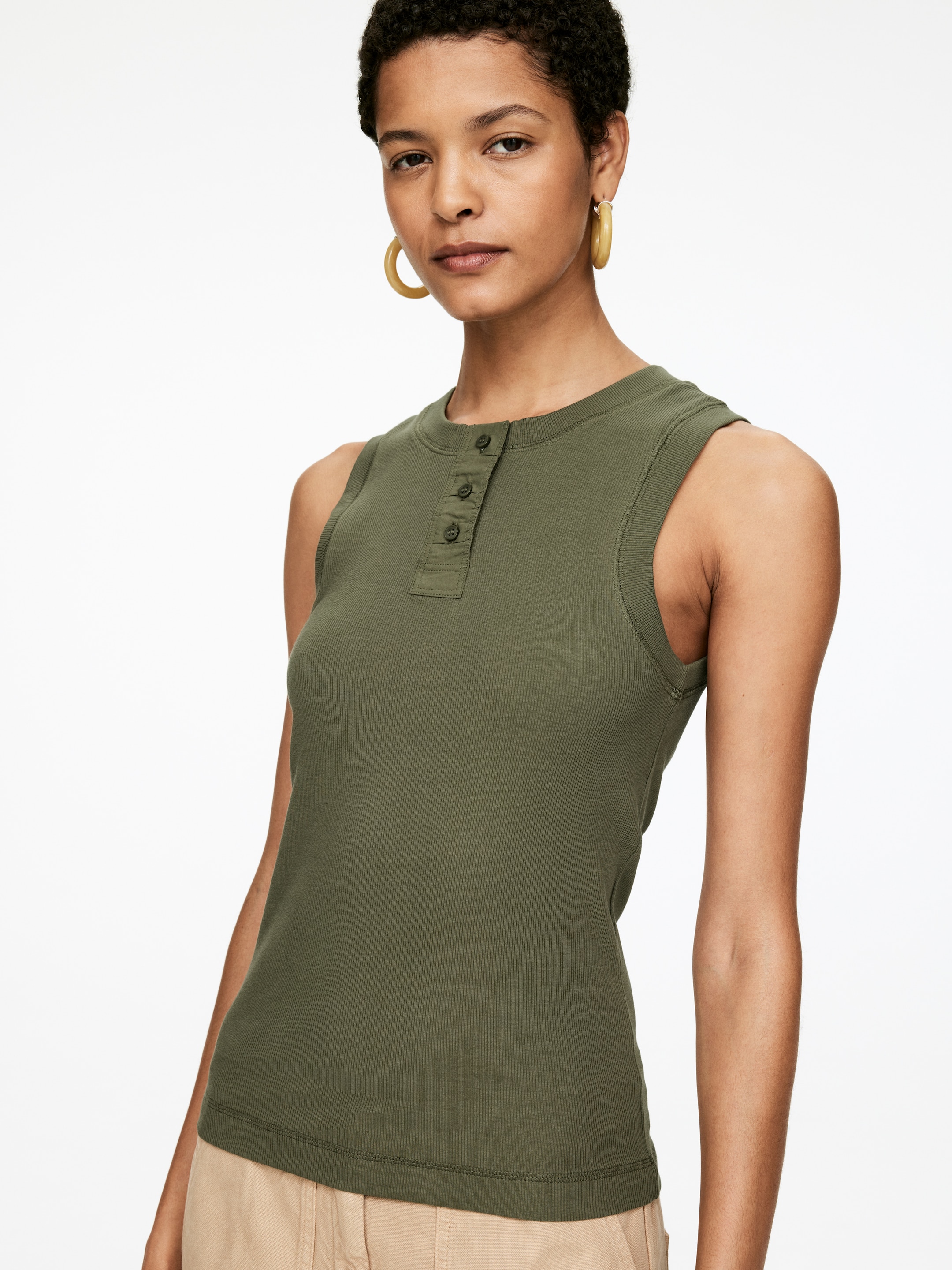 Größeres Bild ansehen: Geripptes Tanktop - Khaki - Ladies | H&M DE 5