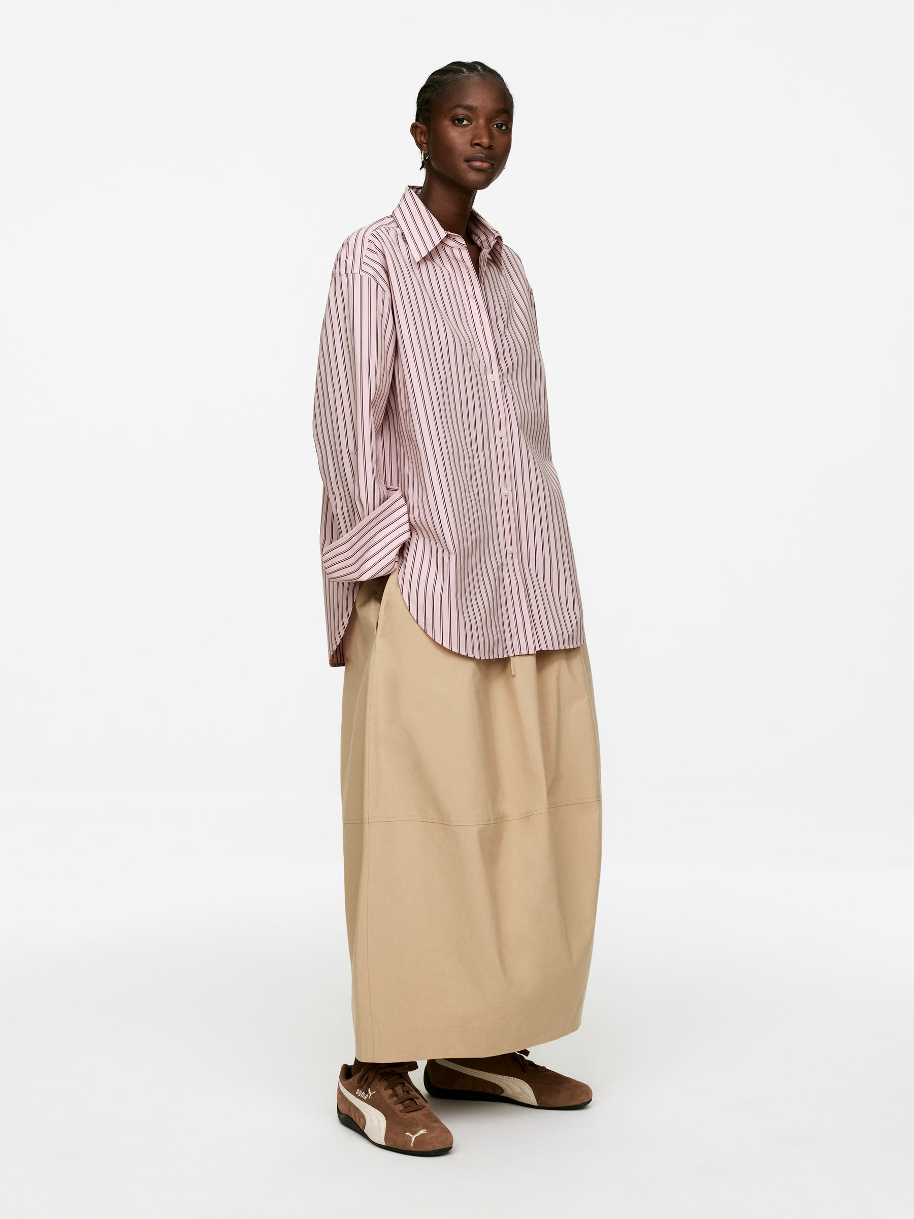 Relaxed-Fit Poplin Shirt - Pink/Burgundy - Relaxed fit - Women - StillMedia/Lookbook - 8