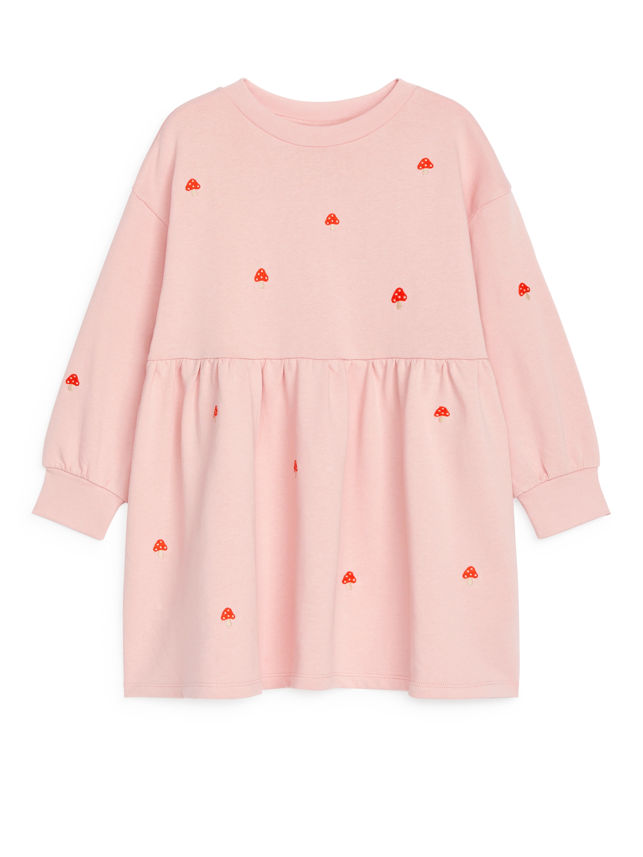 Ingrandisci l'immagine: Embroidered Sweatshirt Dress - Pink/Mushrooms - BAMBINO | H&M CH 1