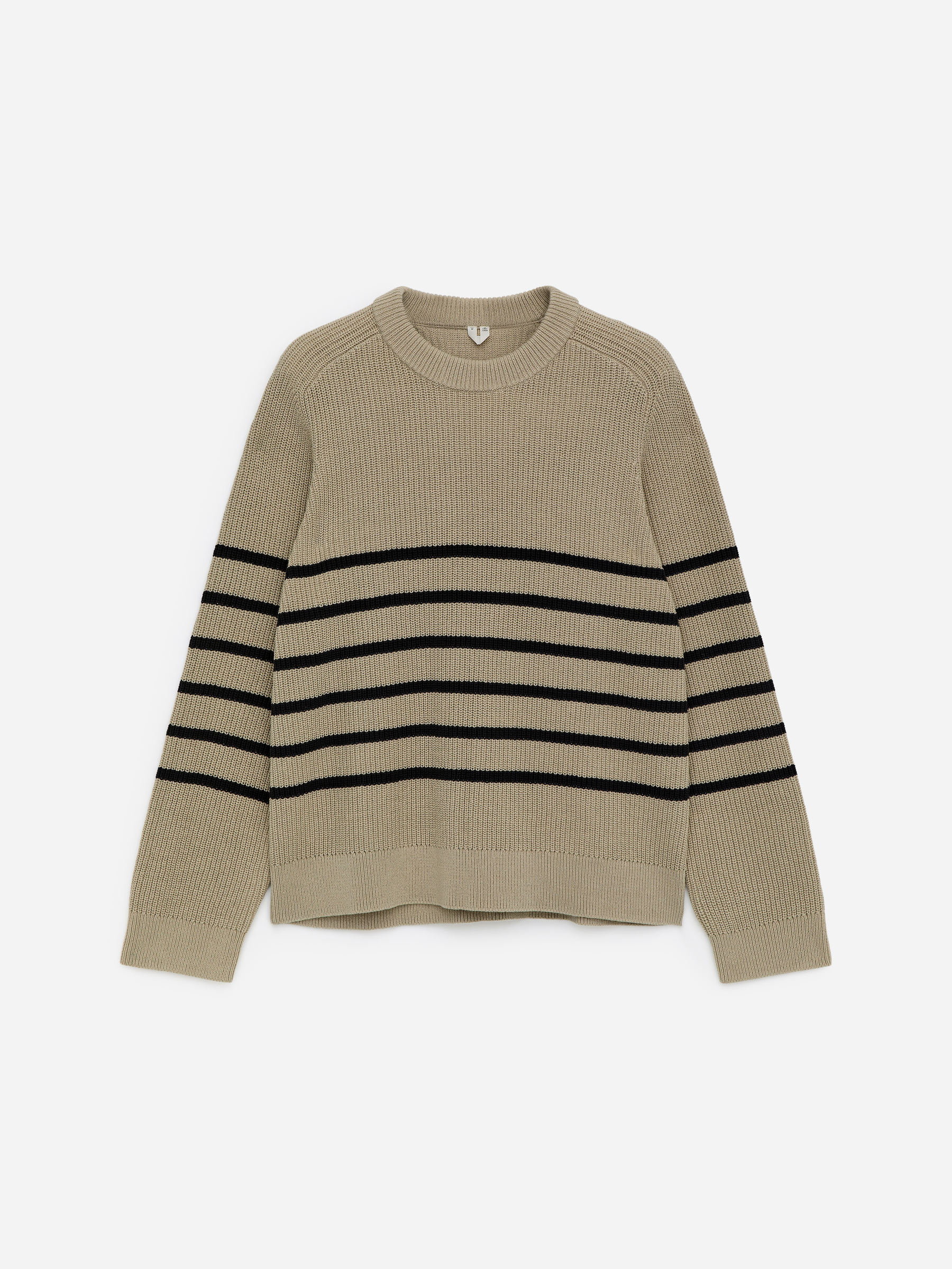 Pull à col rond en coton - Beige/Bleu foncé - Regular fit - Homme - StillMedia/DescriptiveStillLife - 2