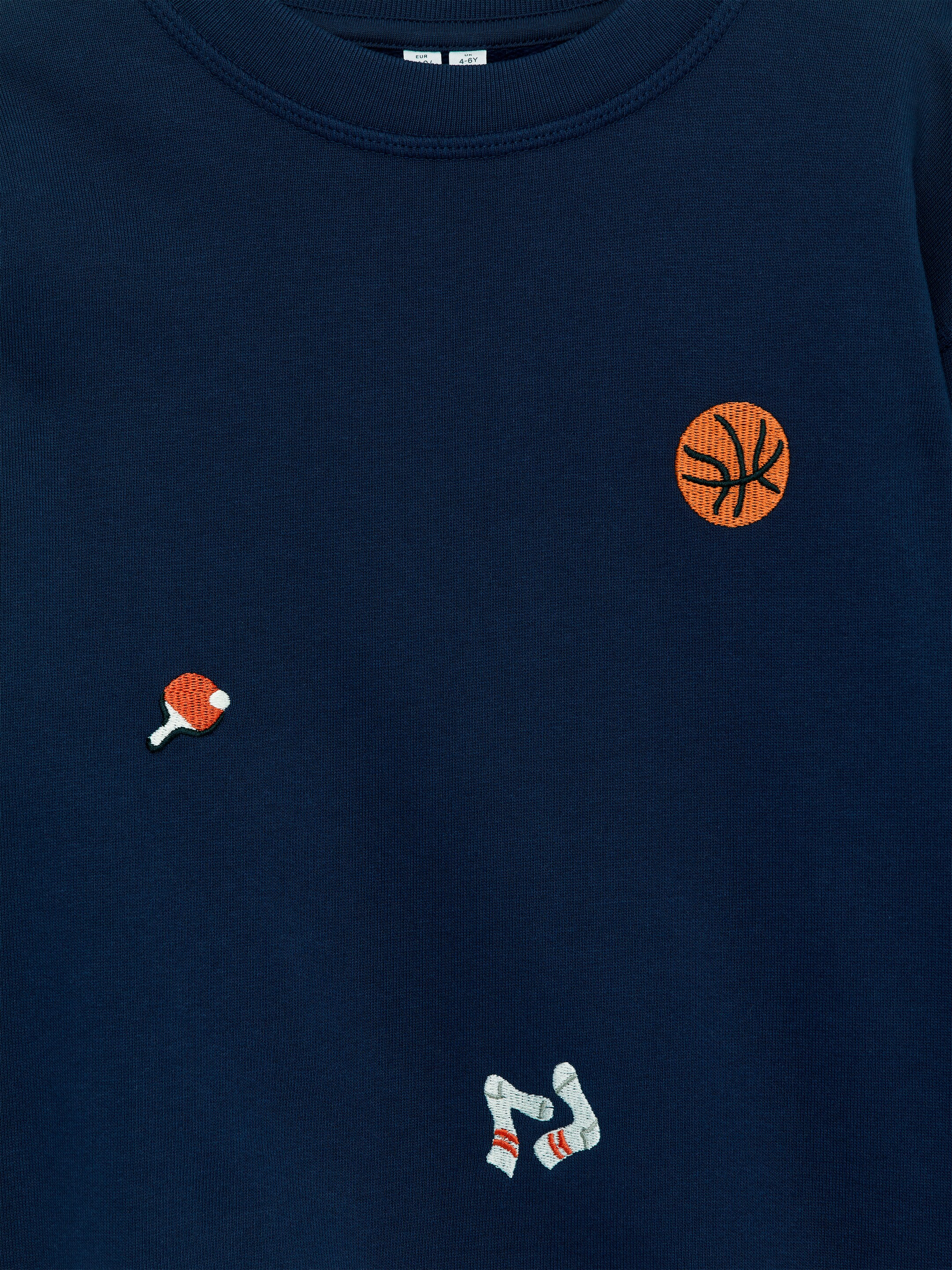 View larger image: Embroidered Sweatshirt - Dark Blue - Kids | H&M GB 3