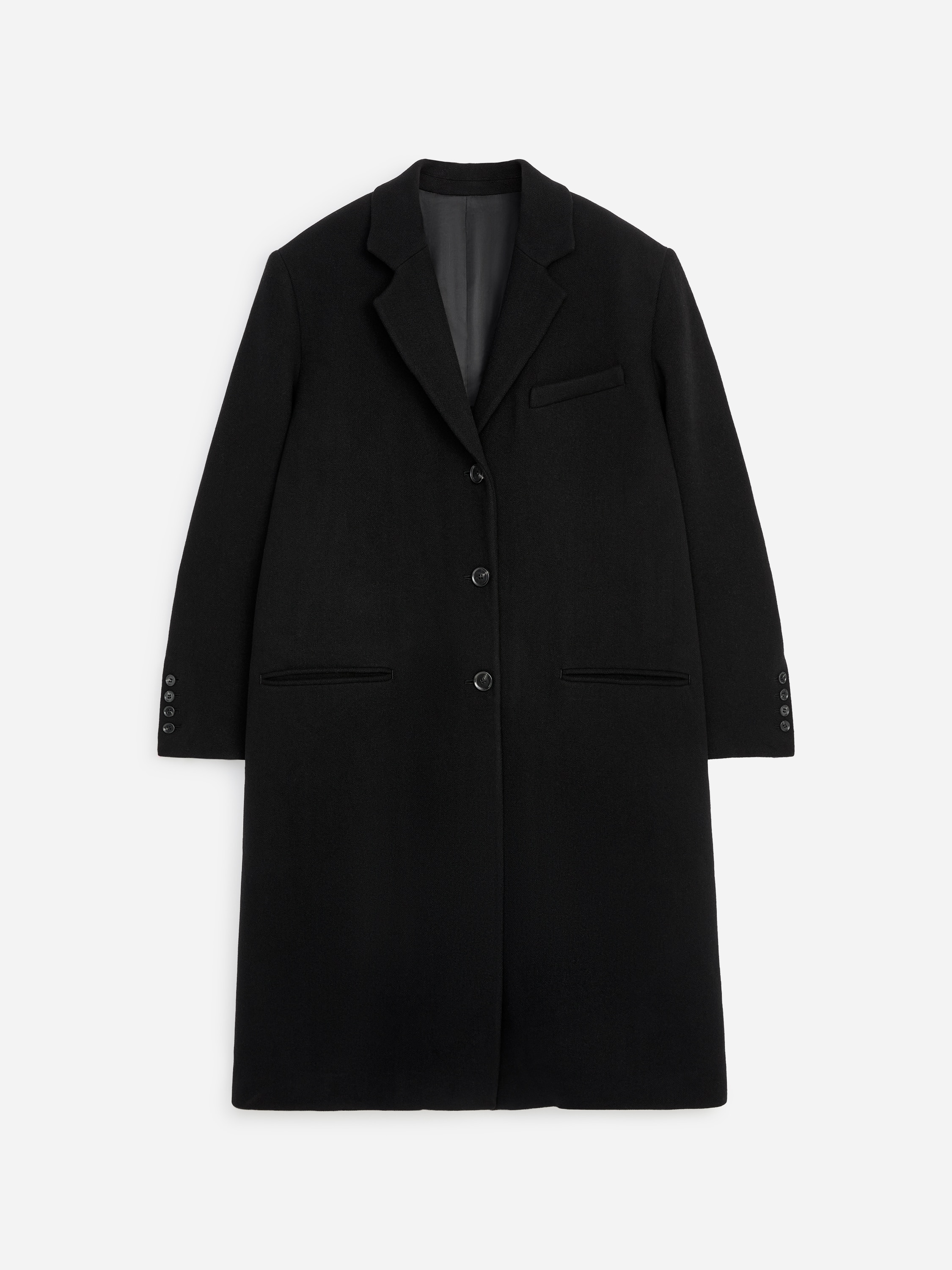 Wool-Blend Coat - Black