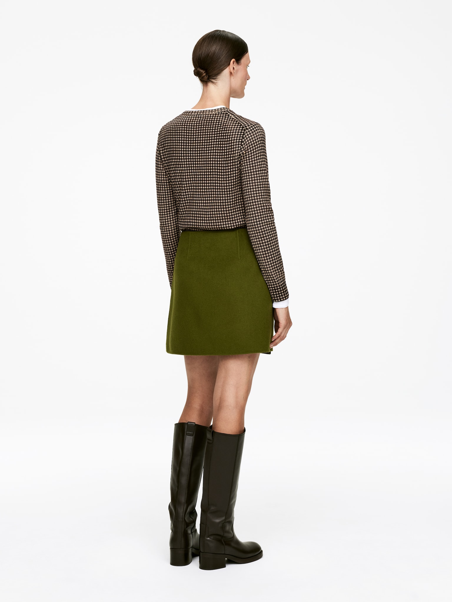 Crew-Neck Wool Jumper - Beige/Black - 4