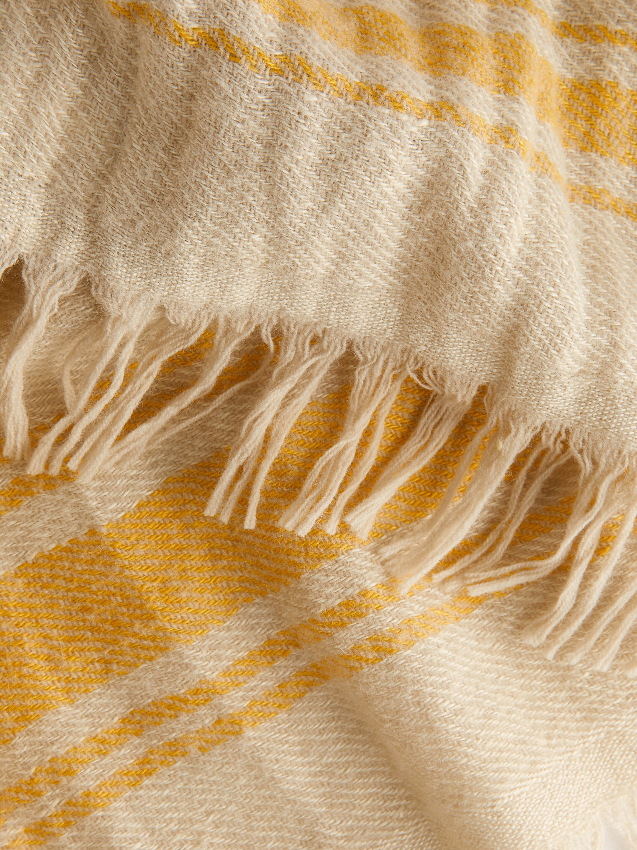 View larger image: Linen Wool Blanket - Off White/Yellow - Home All | H&M GB 2