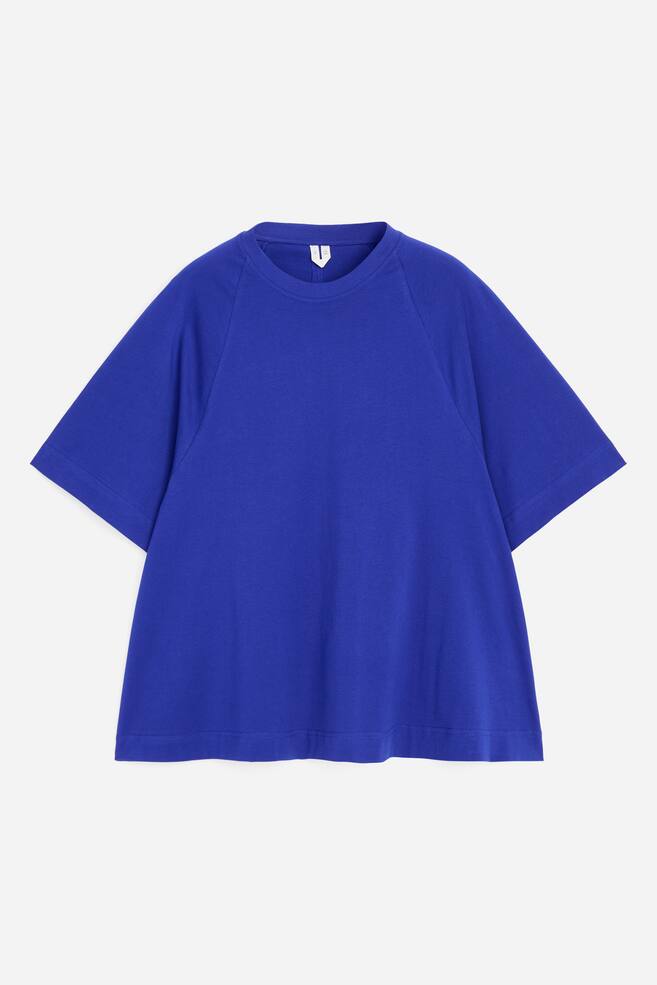 Baumwoll-T-Shirt in A-Linie - Blau/Marine/Weiß - 1