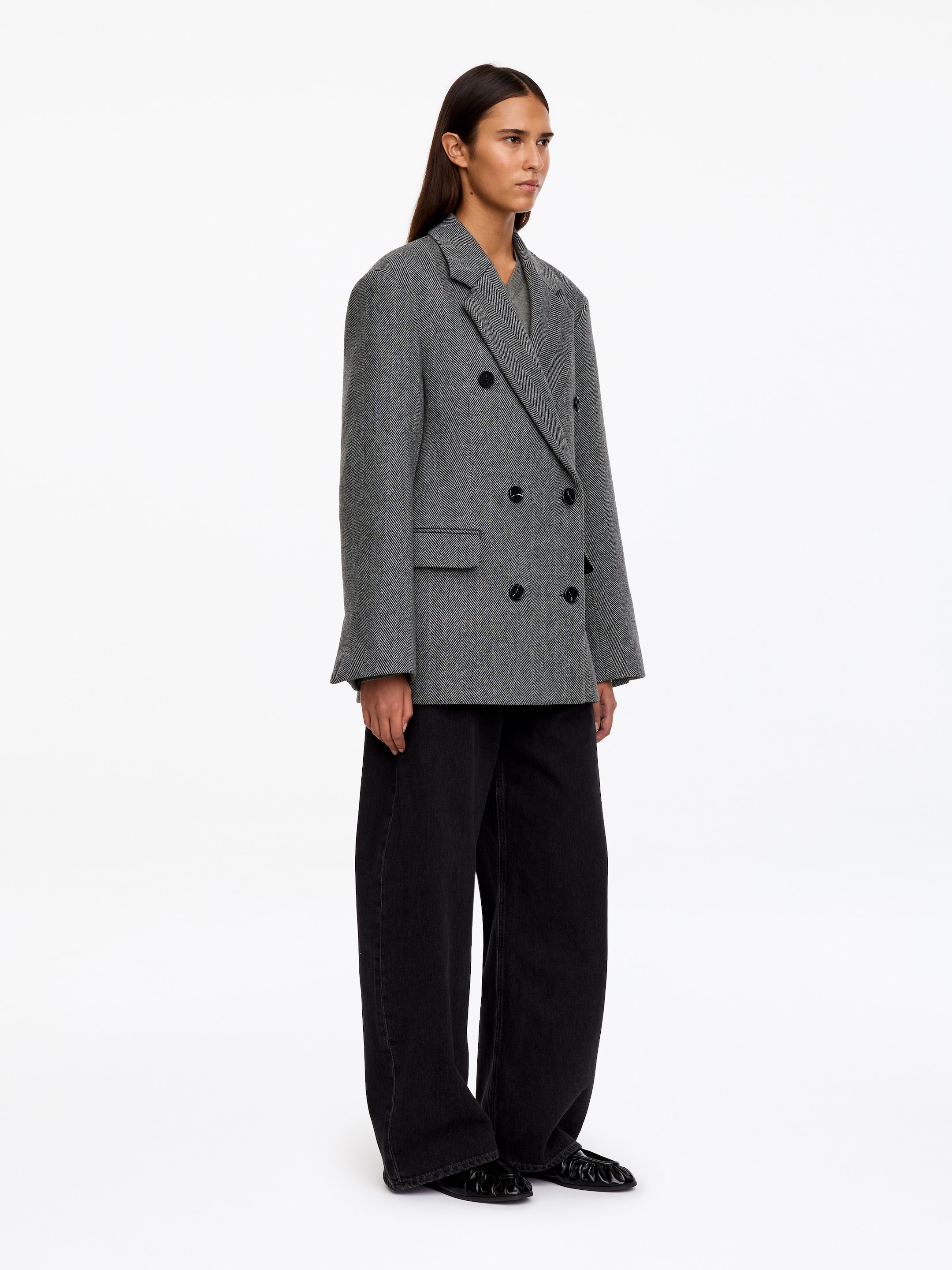 Blazer doppiopetto in misto lana - Nero - Relaxed fit - women - StillMedia/Lookbook - 2