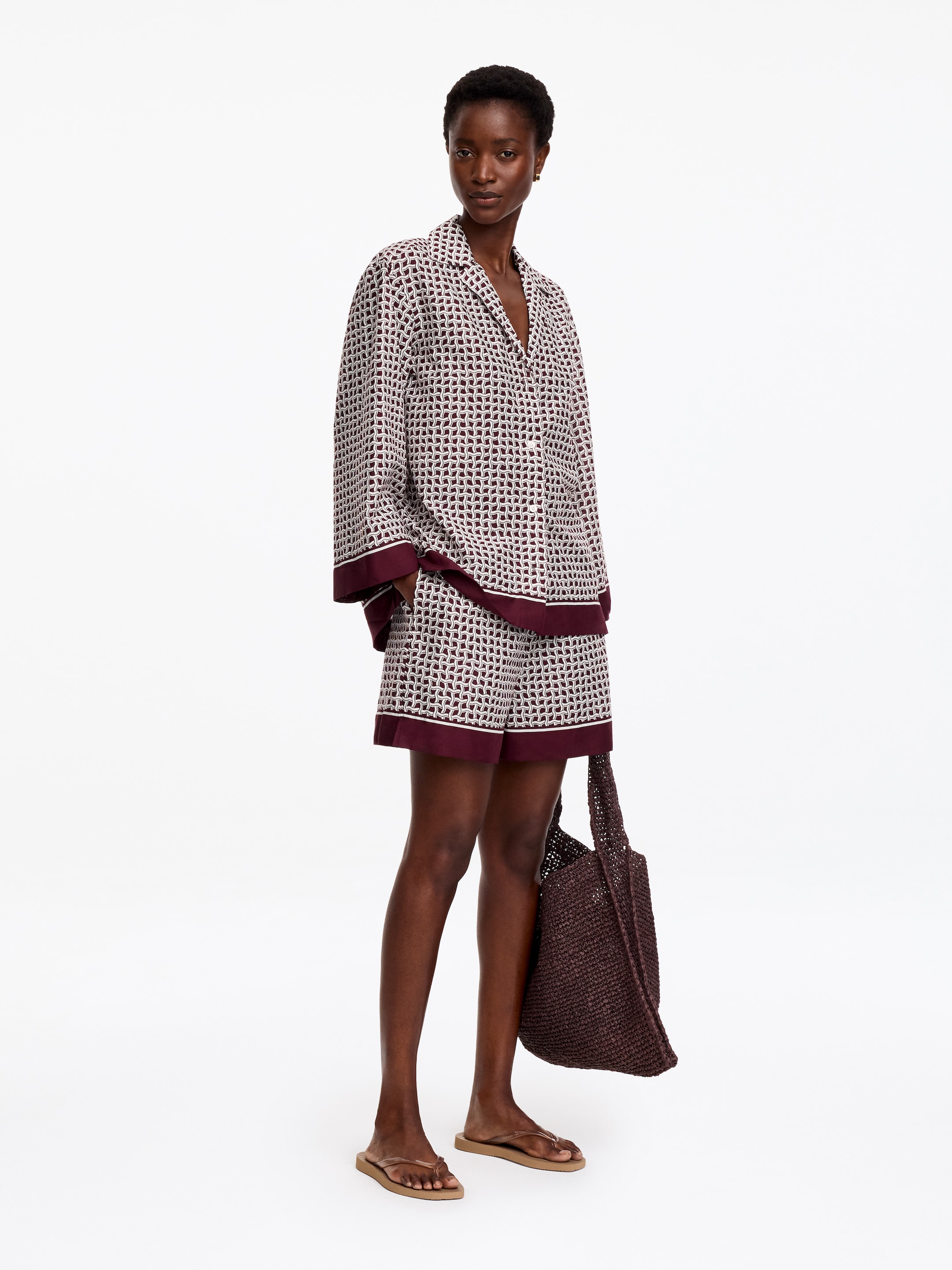 Lyocell Blend Shirt - Dark red - Regular fit - Women - StillMedia/Lookbook - 2