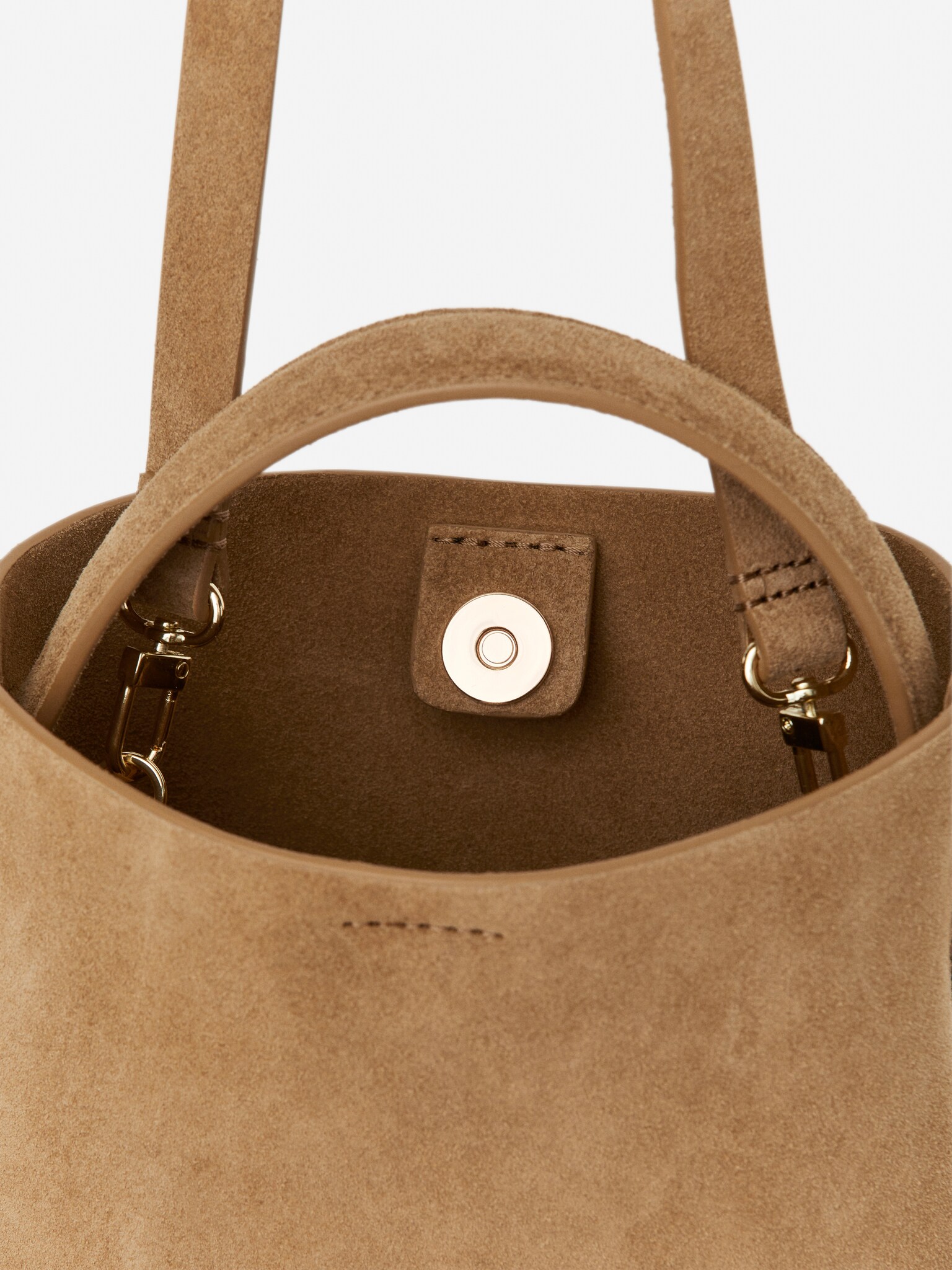 Sac bandoulière en daim - Beige - 4