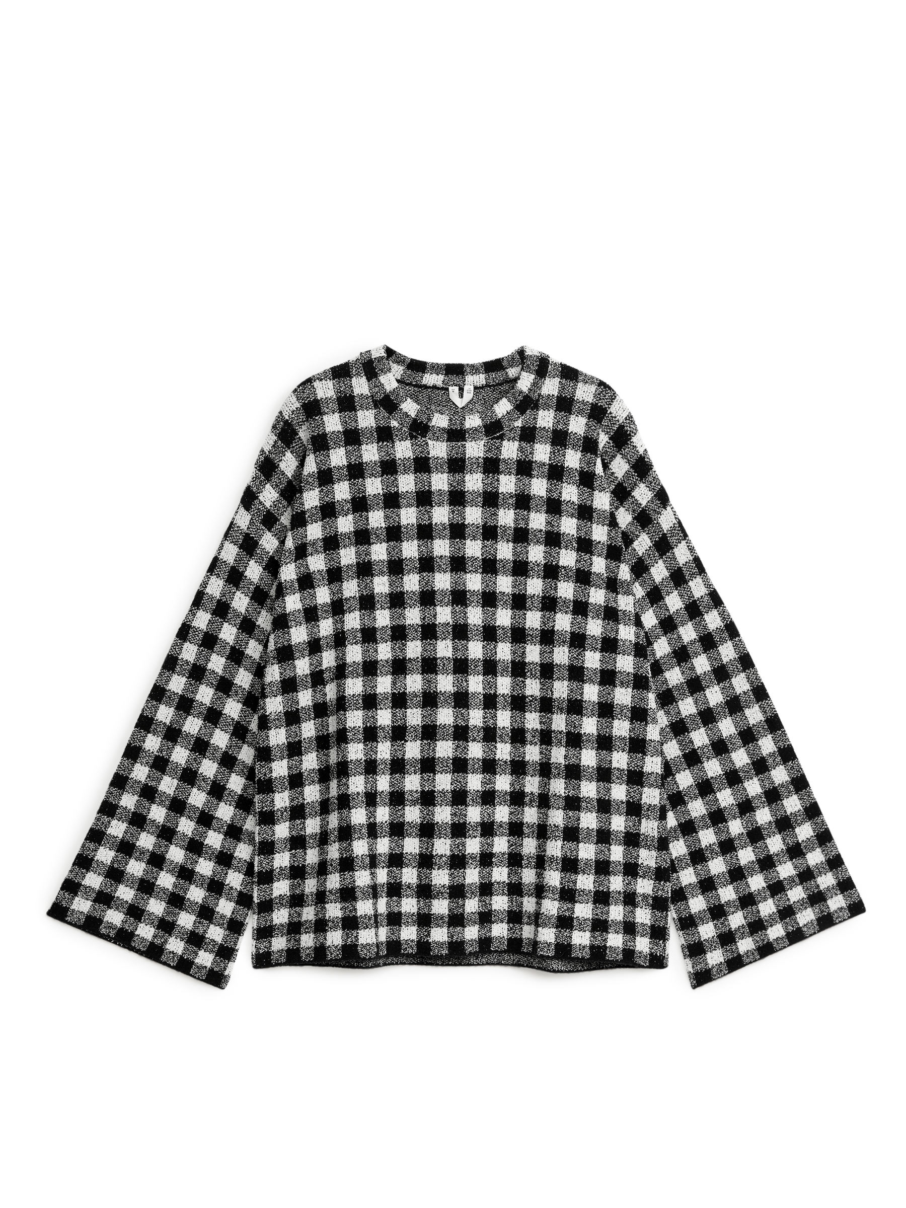 Gingham Jacquard Jumper-Black-5482