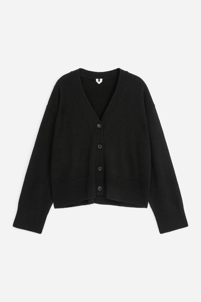 Kasjmier vest met V-hals - Zwart - 1